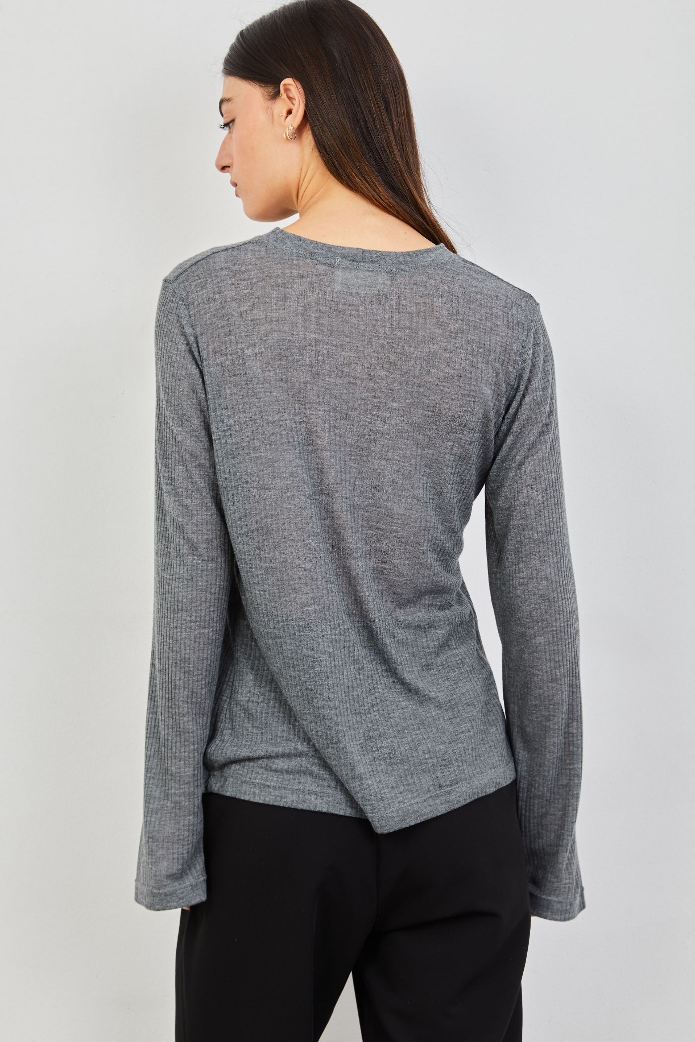 חולצה ארוכה רכה בטקסטורת פסים - ITAY BRANDS