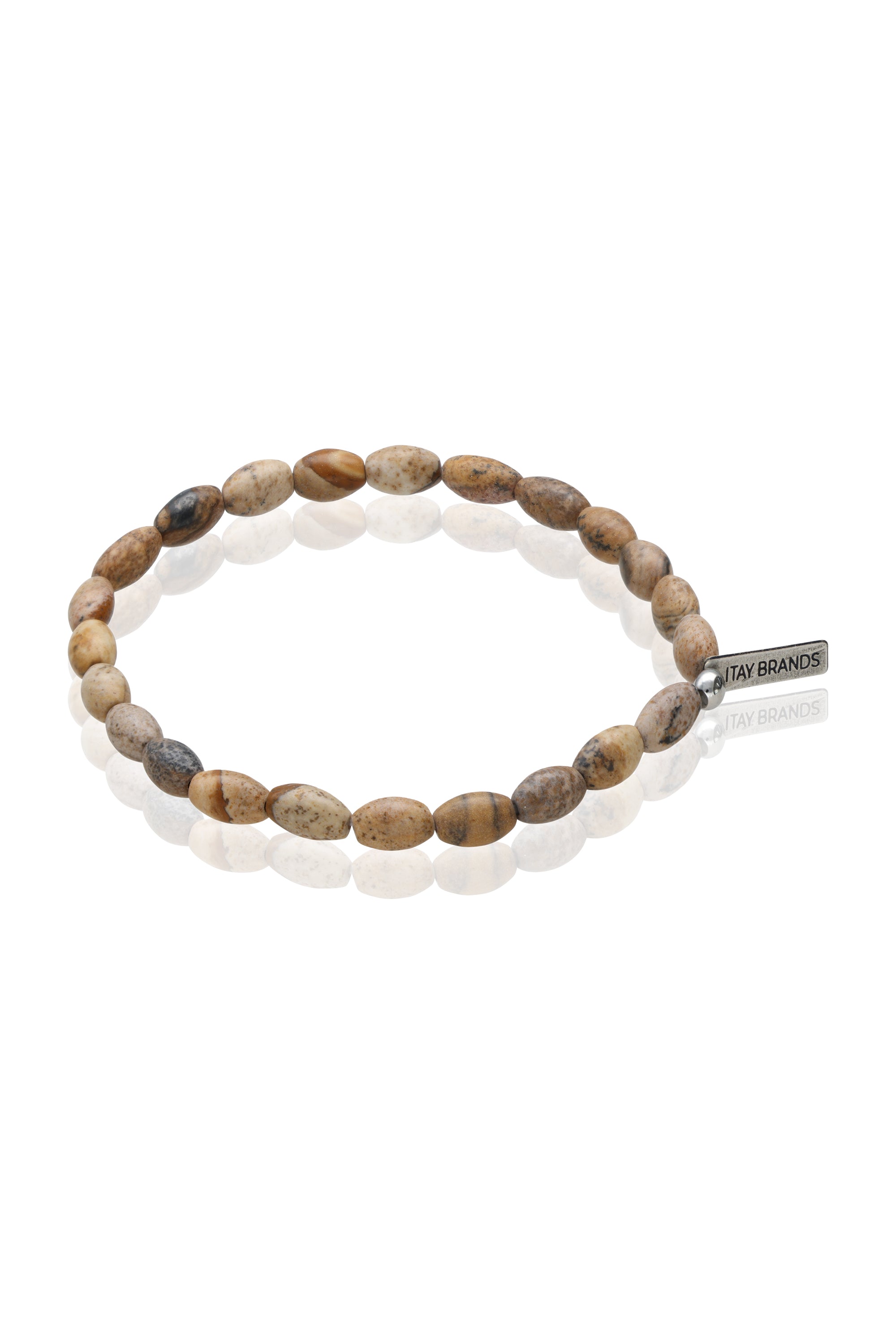 צמיד חרוזי ג'ספר אליפסיים