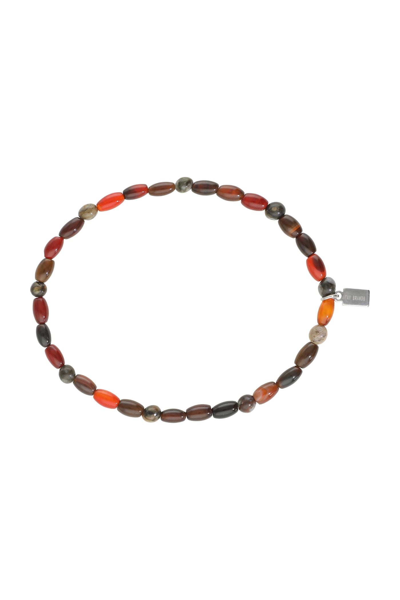 צמיד אבני חן טבעיות בגווני חום-אדמדם - ITAY BRANDS