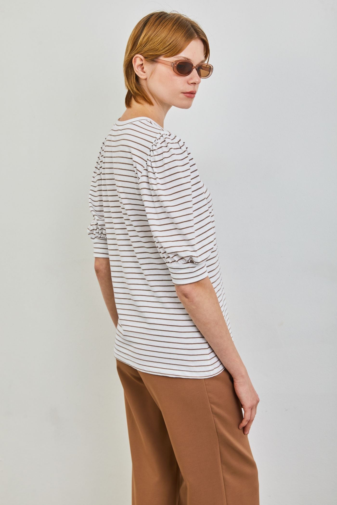 חולצת פסים שרוולים נפוחים - ITAY BRANDS