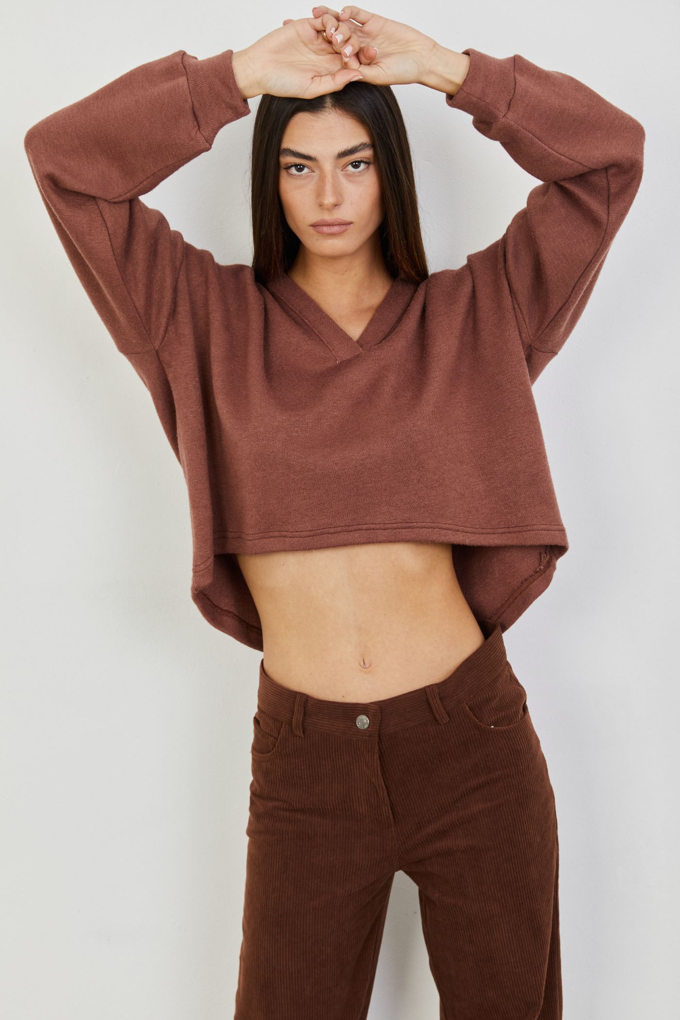 סריג קרופ בשילוב צווארון - ITAY BRANDS