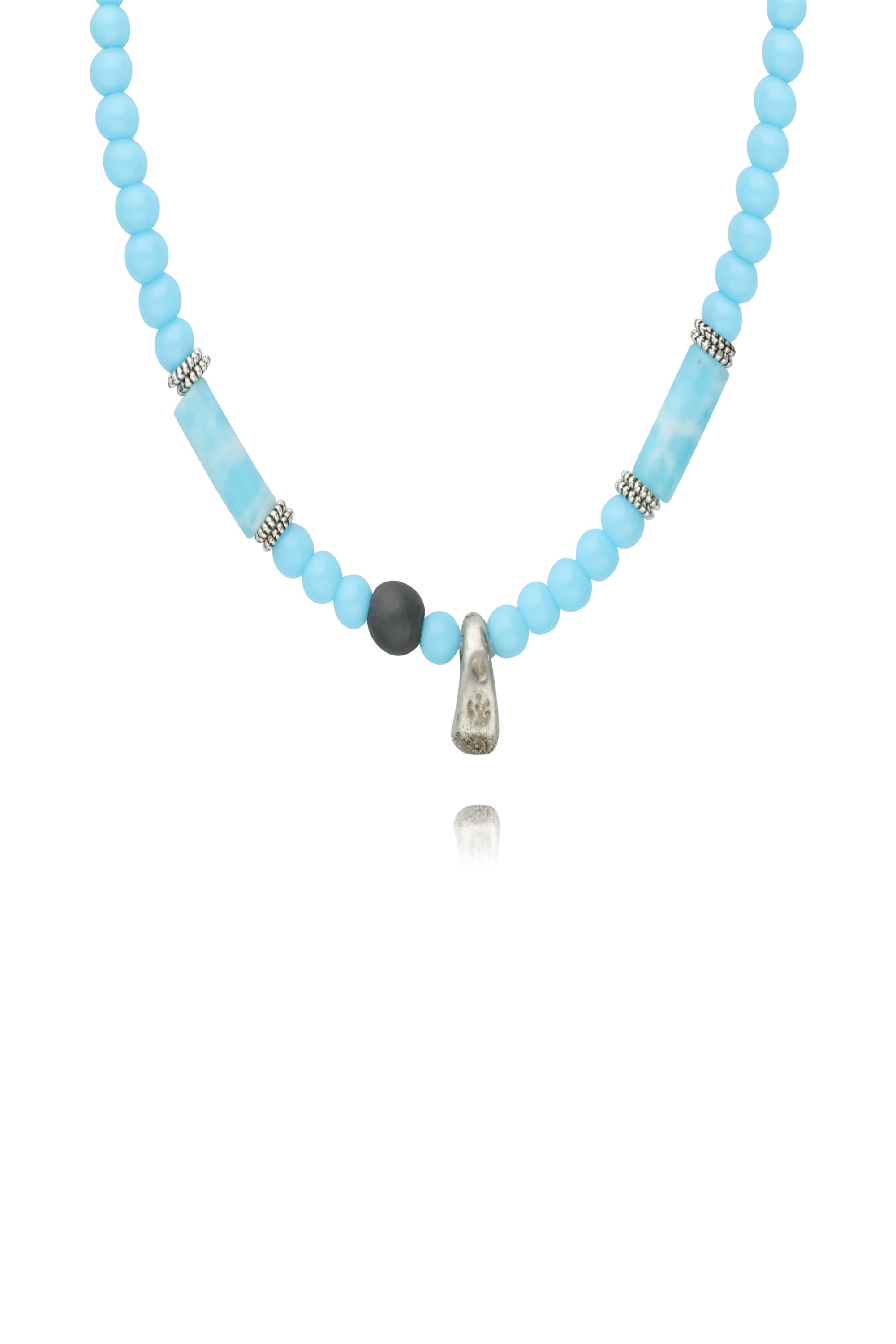 שרשרת משולבת אבנים בגוון תכלת