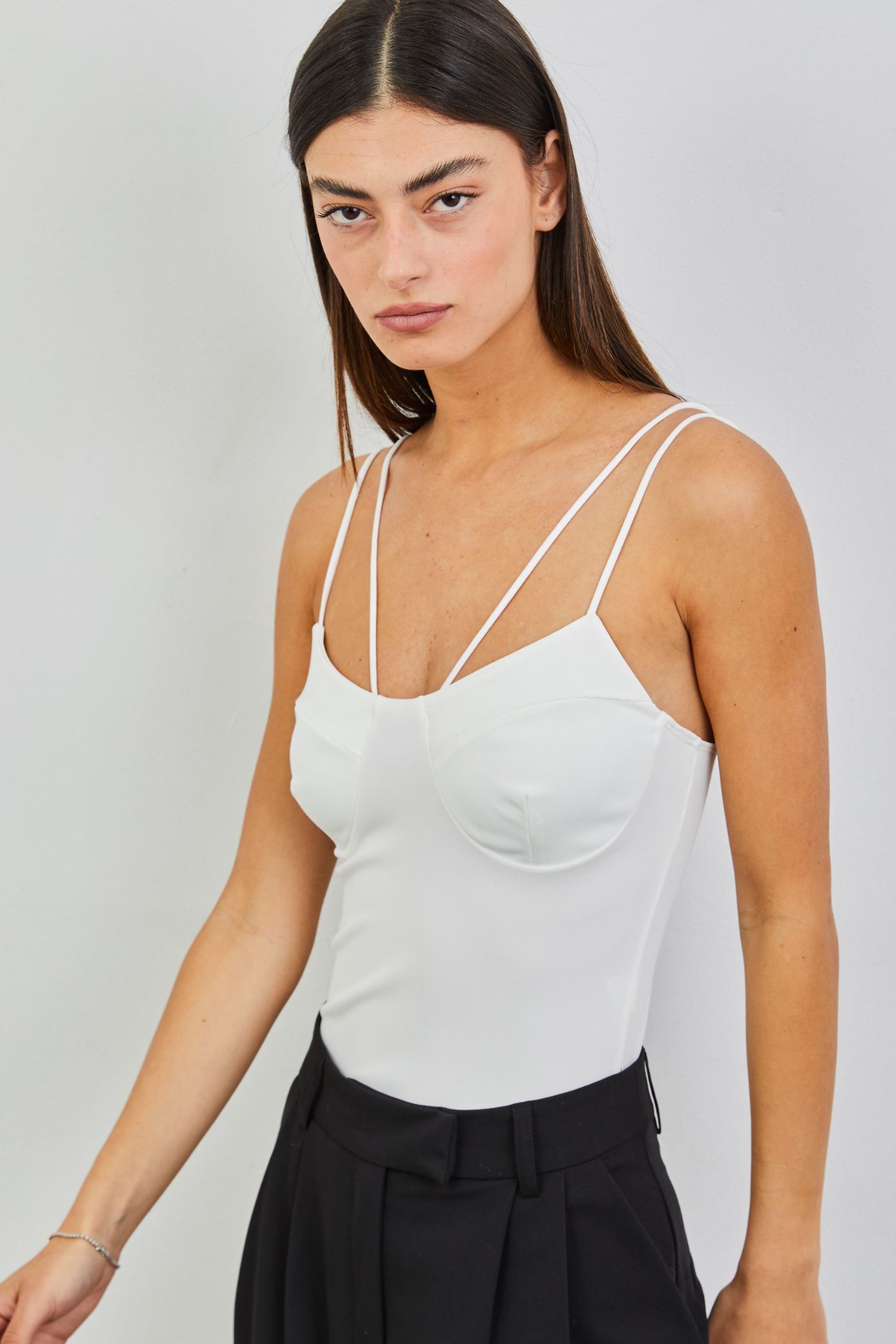 בגד גוף בשילוב כתפיות כפולות - ITAY BRANDS