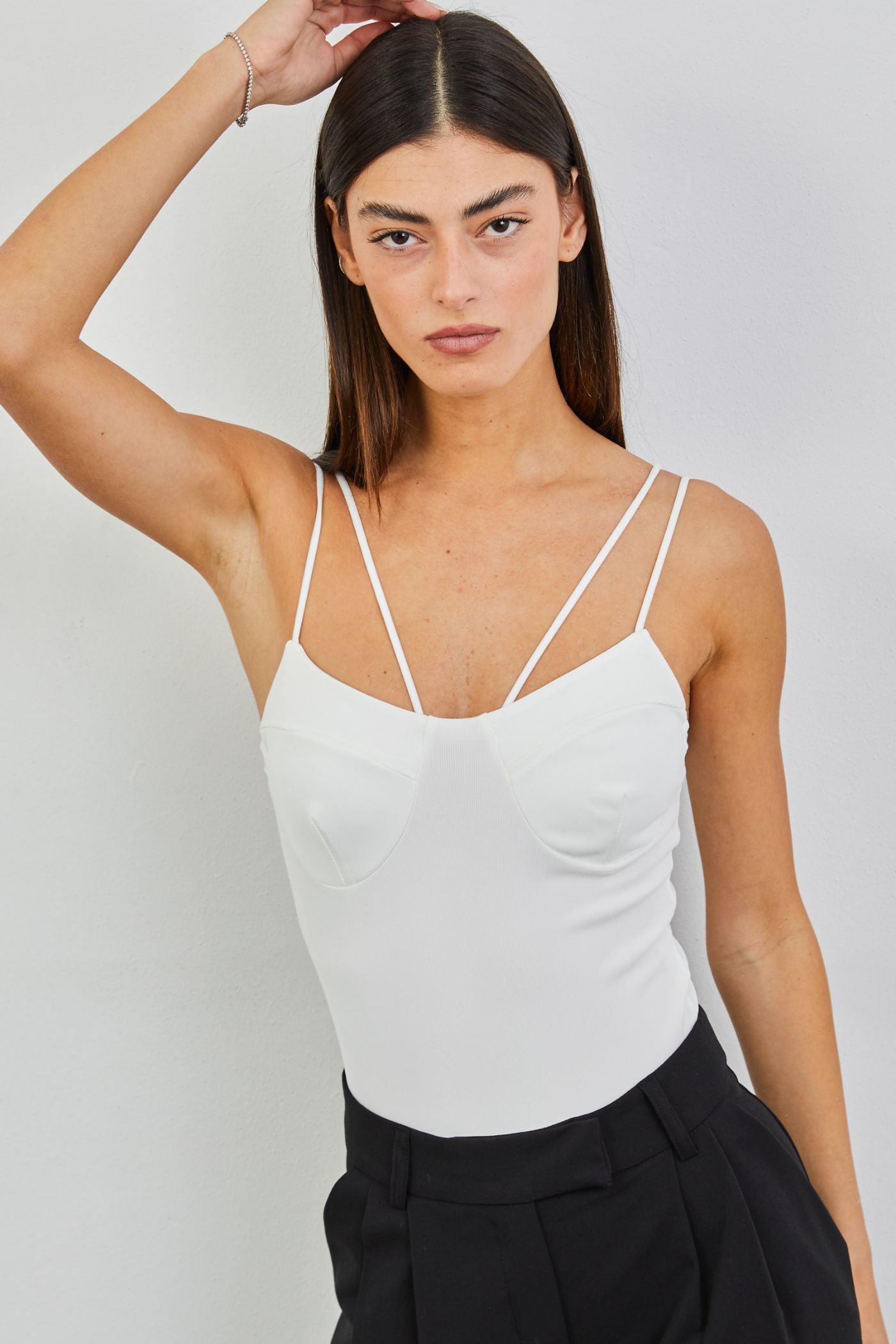 בגד גוף בשילוב כתפיות כפולות - ITAY BRANDS