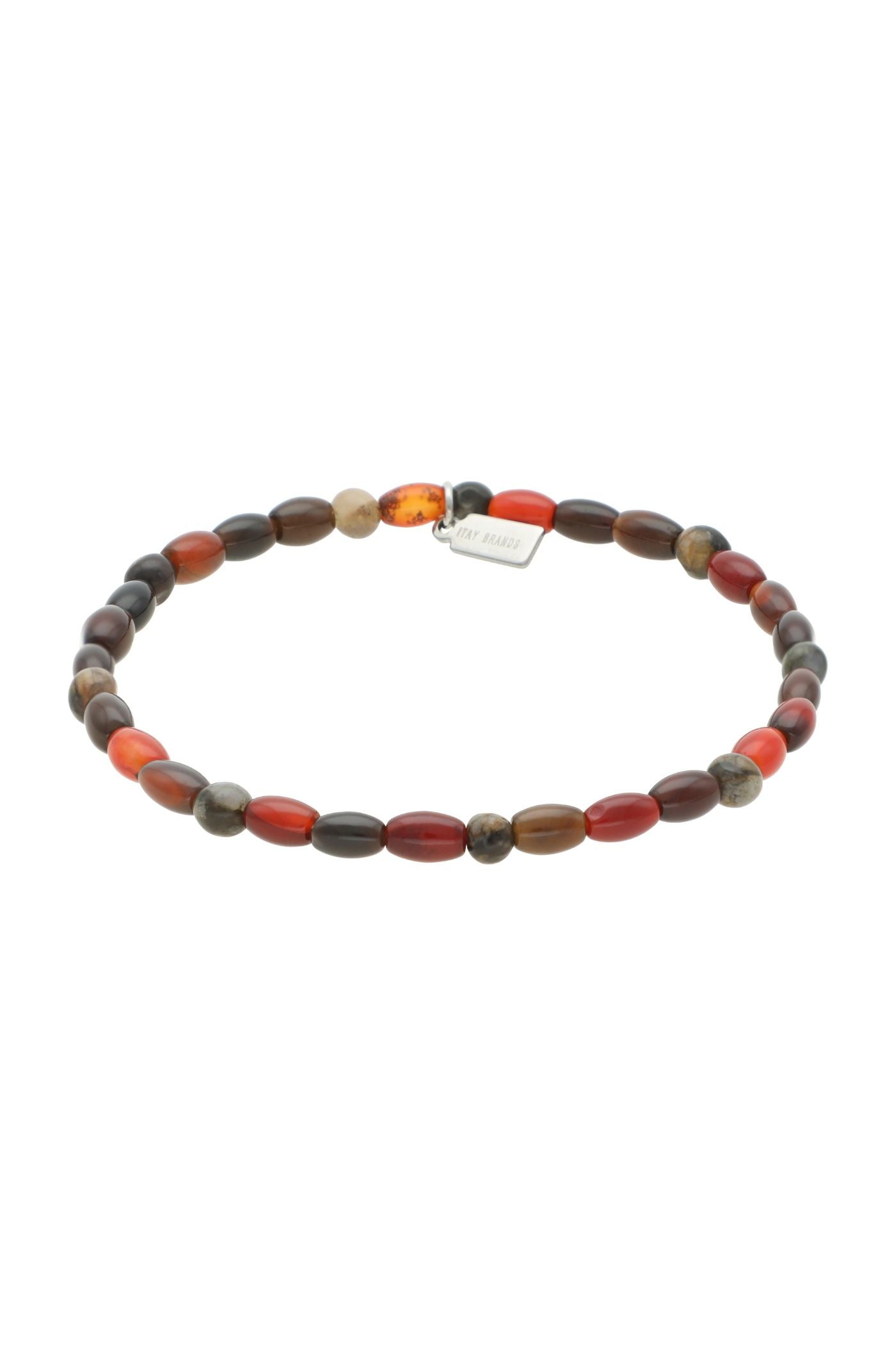 צמיד אבני חן טבעיות בגווני חום-אדמדם - ITAY BRANDS