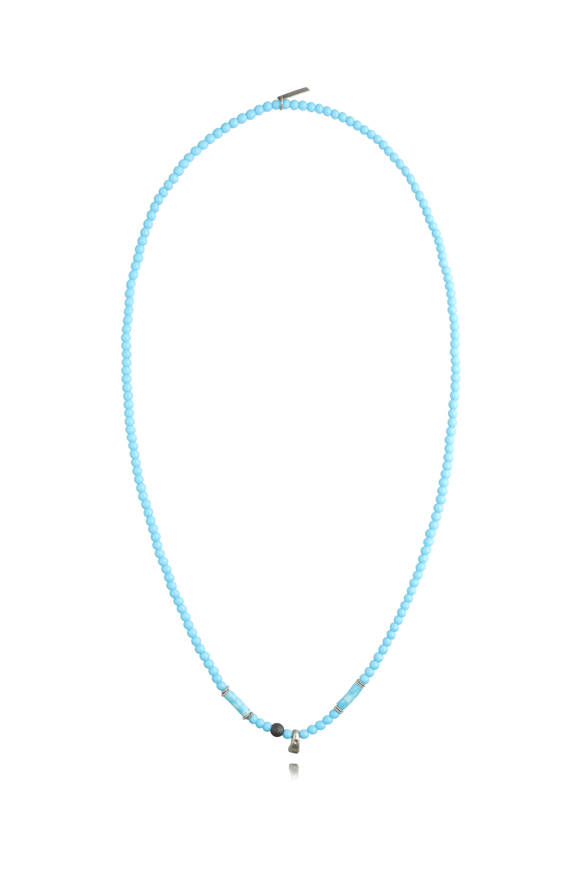 שרשרת משולבת אבנים בגוון תכלת