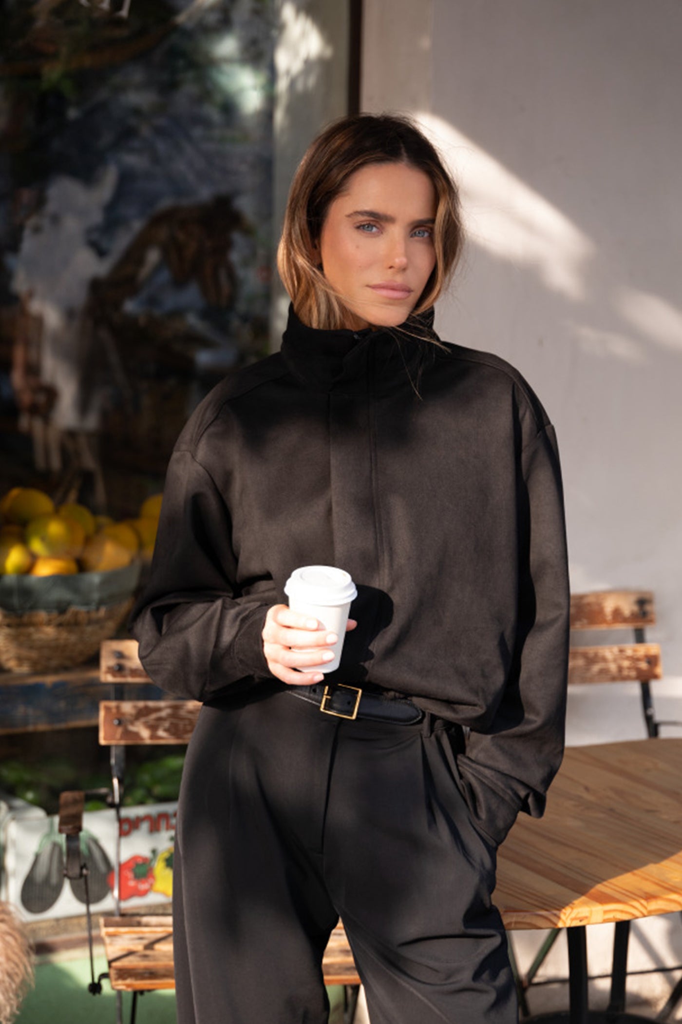 גקט מבד זמש עם רוכסן