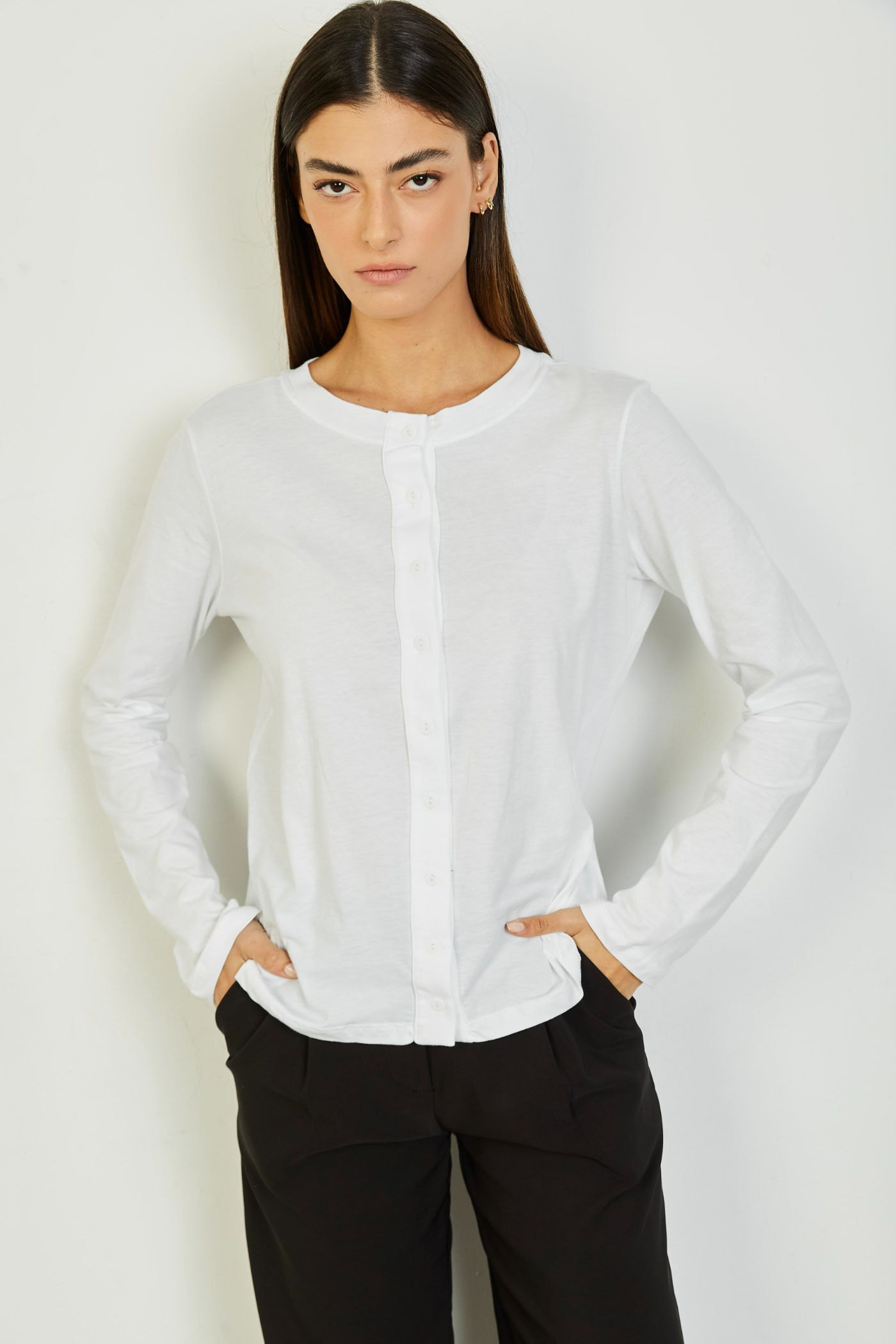 חולצה בשילוב כפתורים - ITAY BRANDS