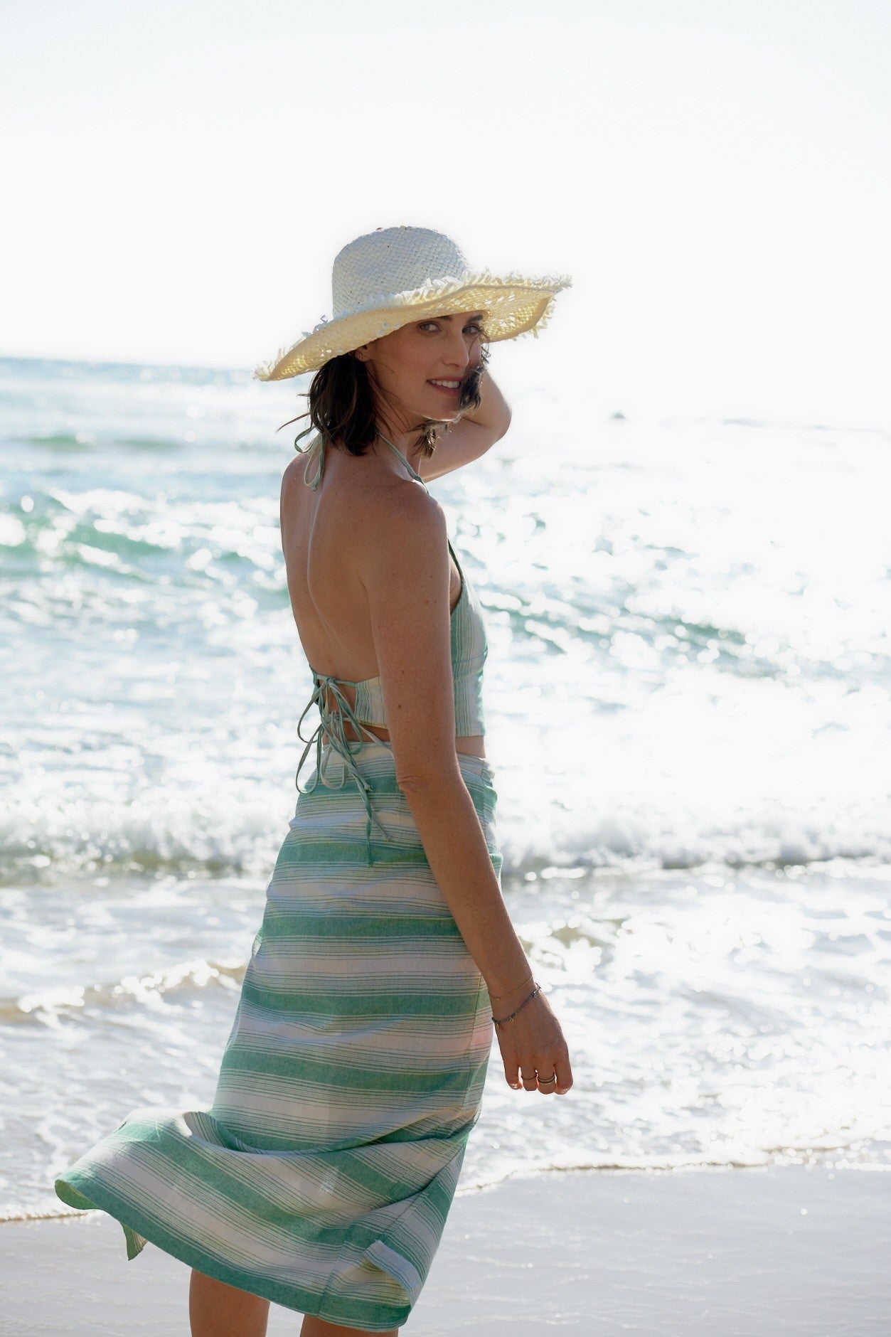 סט חצאית וטופ בשילוב פשתן - ITAY BRANDS