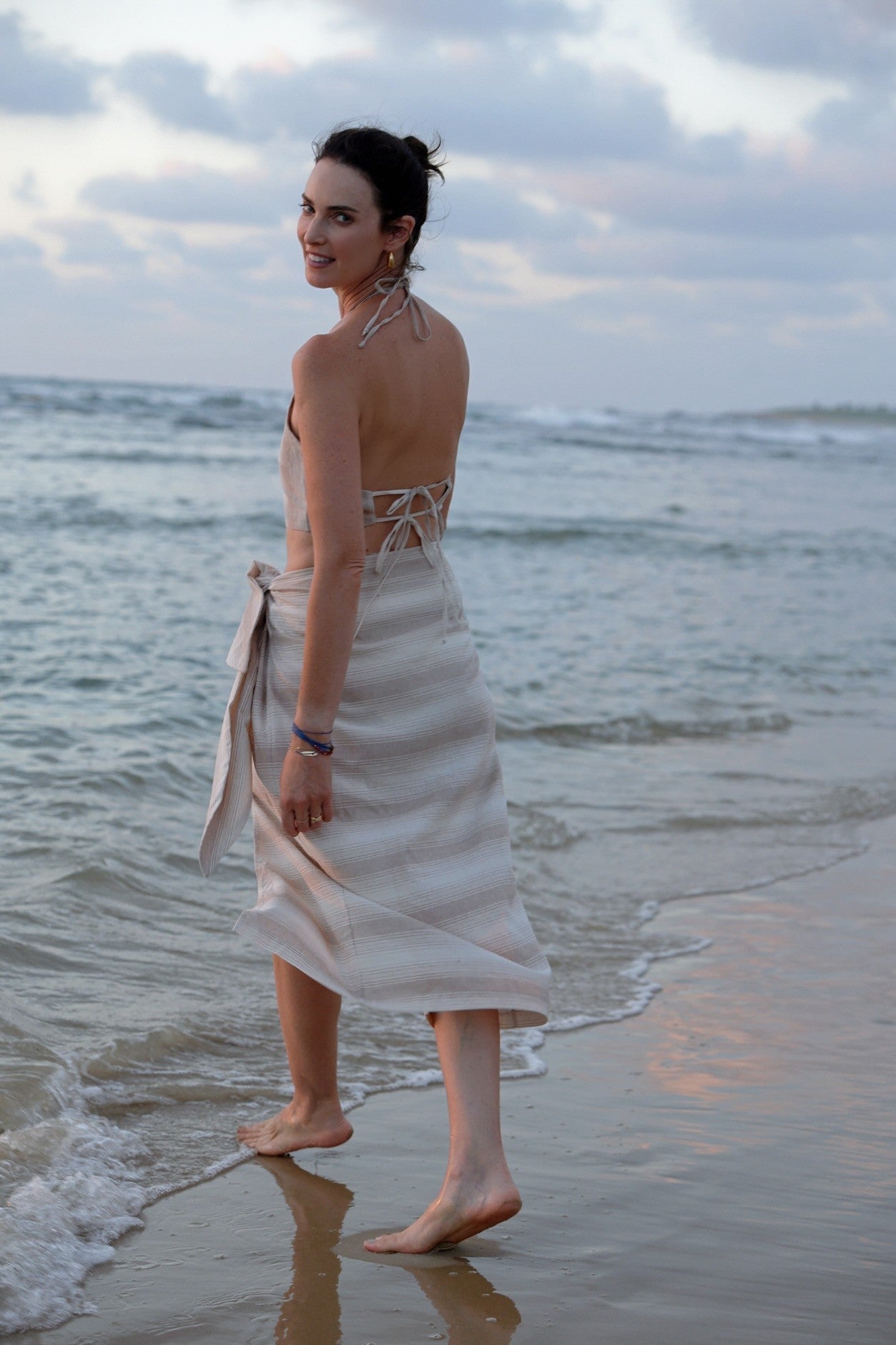 סט חצאית וטופ בשילוב פשתן - ITAY BRANDS