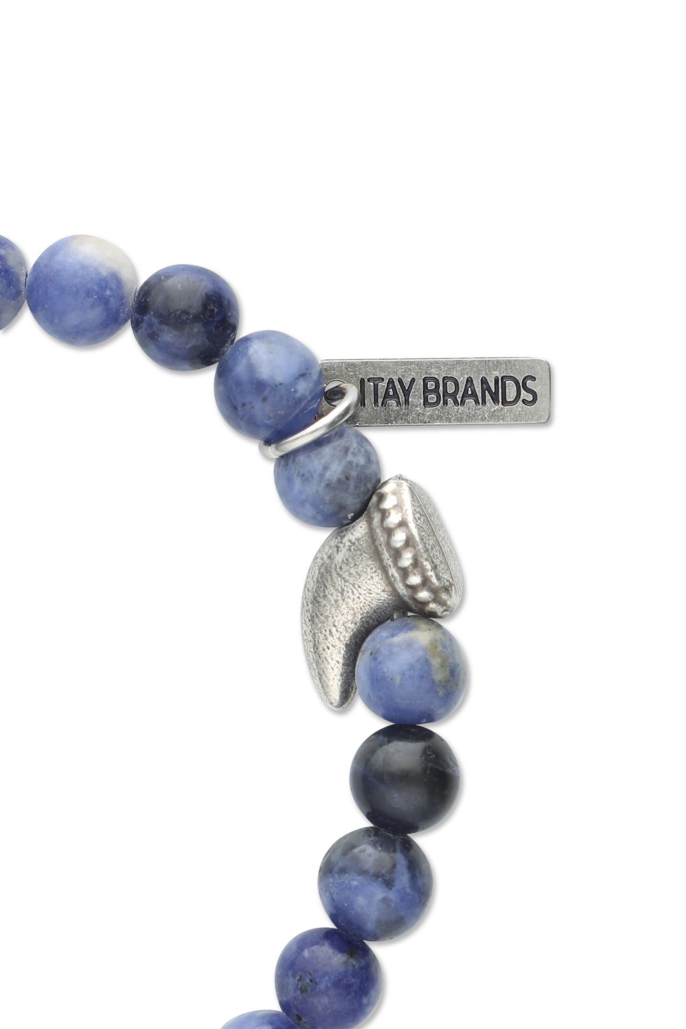 צמיד אבני חן עם חרוז דמוי שן