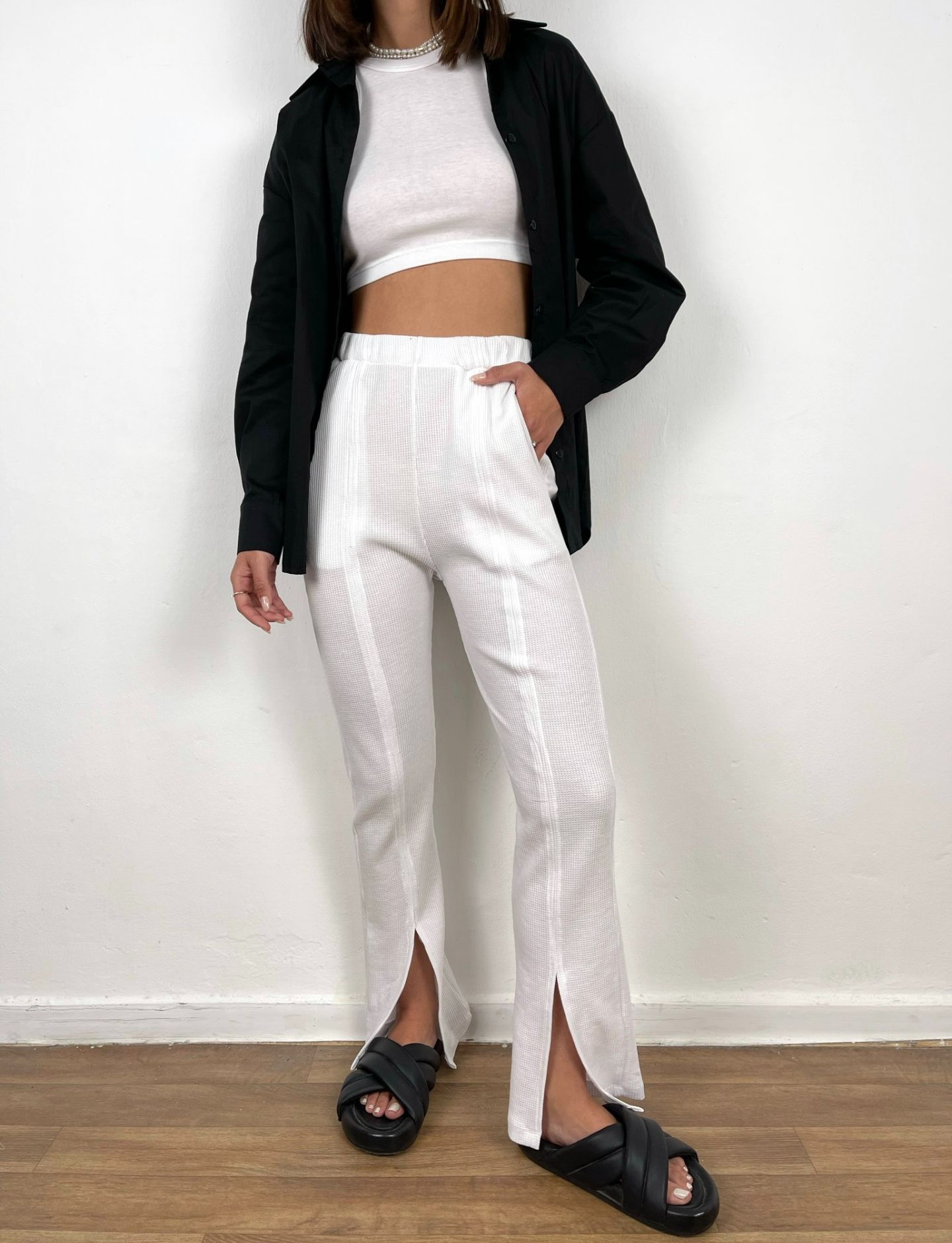 מכנסי וופל שסעים קדמיים - ITAY BRANDS