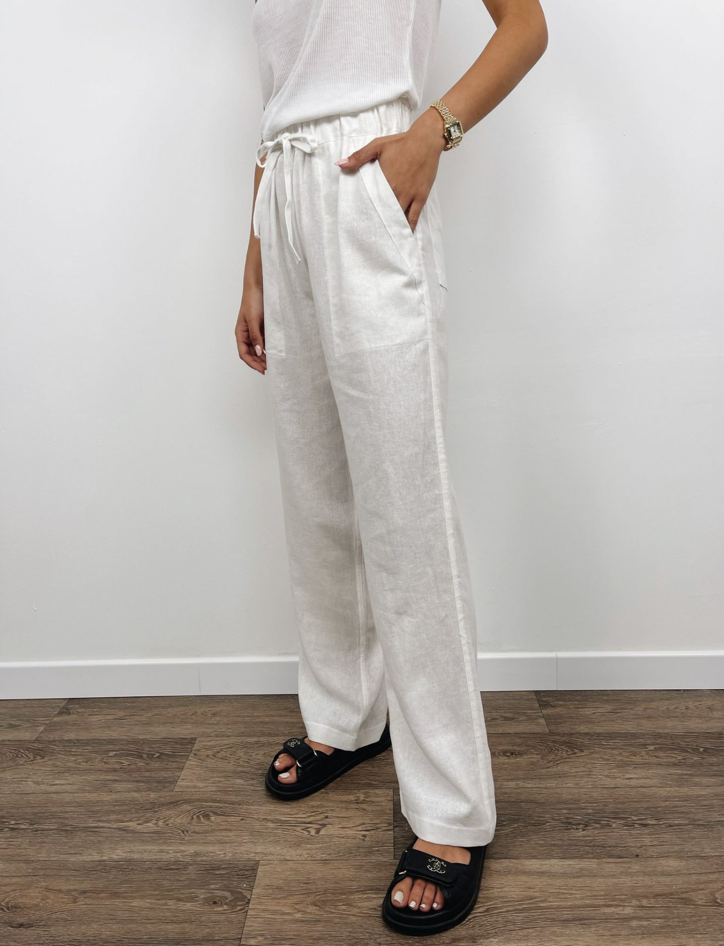 מכנסי פשתן כיסים בסיומת פרומה - ITAY BRANDS