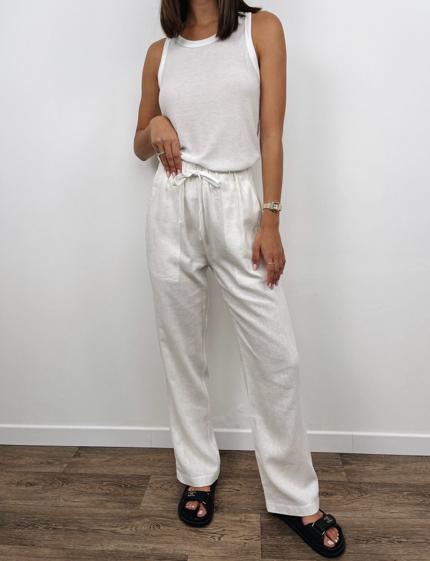 מכנסי פשתן כיסים בסיומת פרומה - ITAY BRANDS