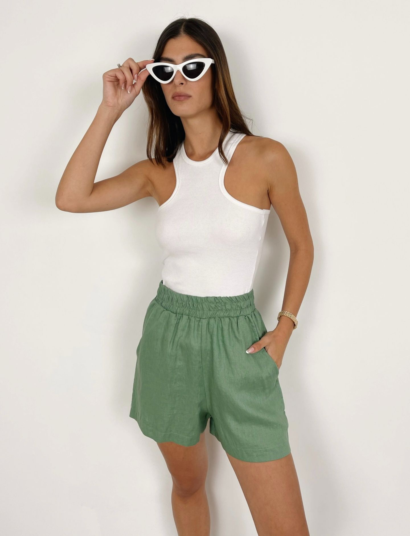 שורט גומי פשתן - ITAY BRANDS