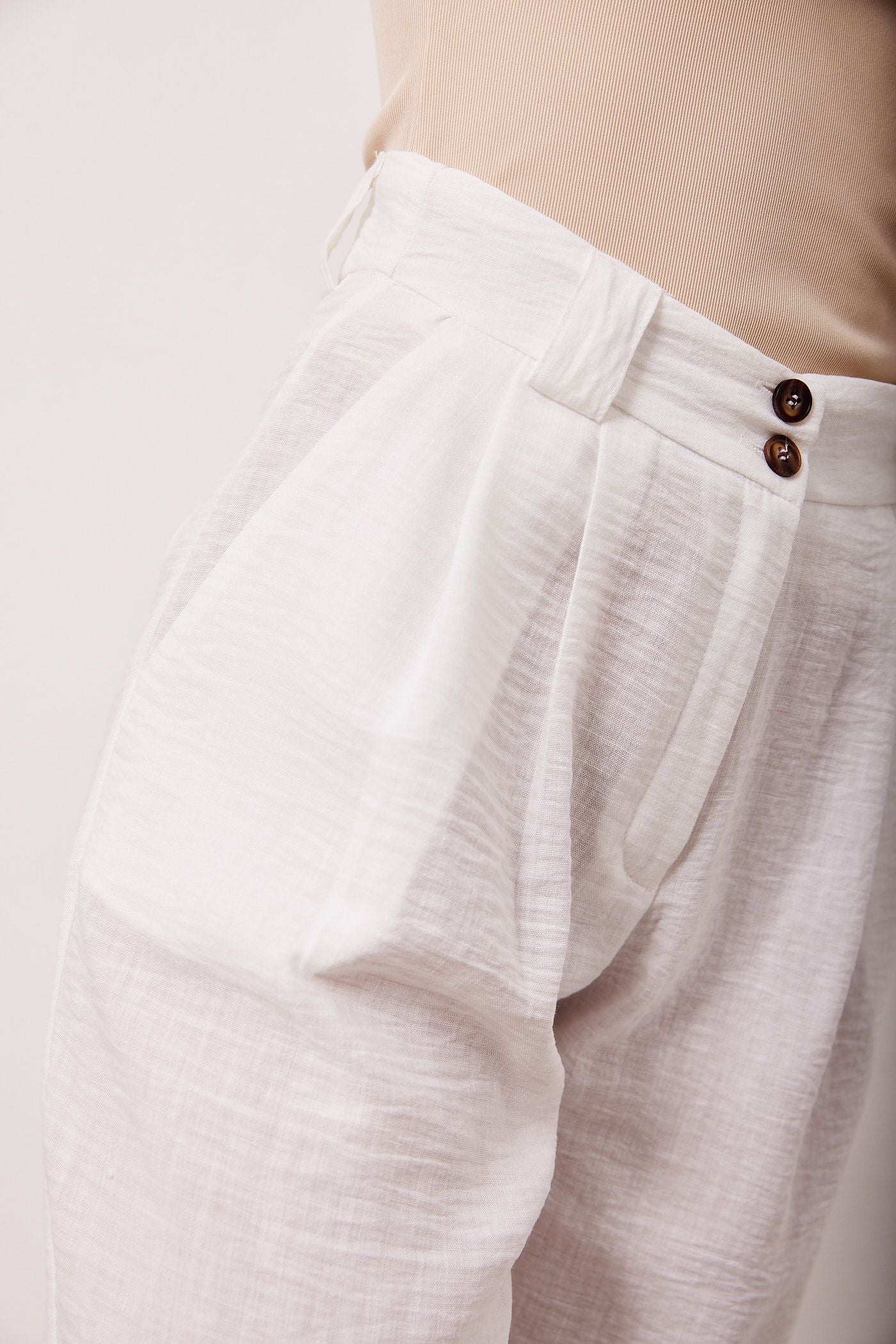 מכנסיים מחוייטים משולבים פשתן - ITAY BRANDS