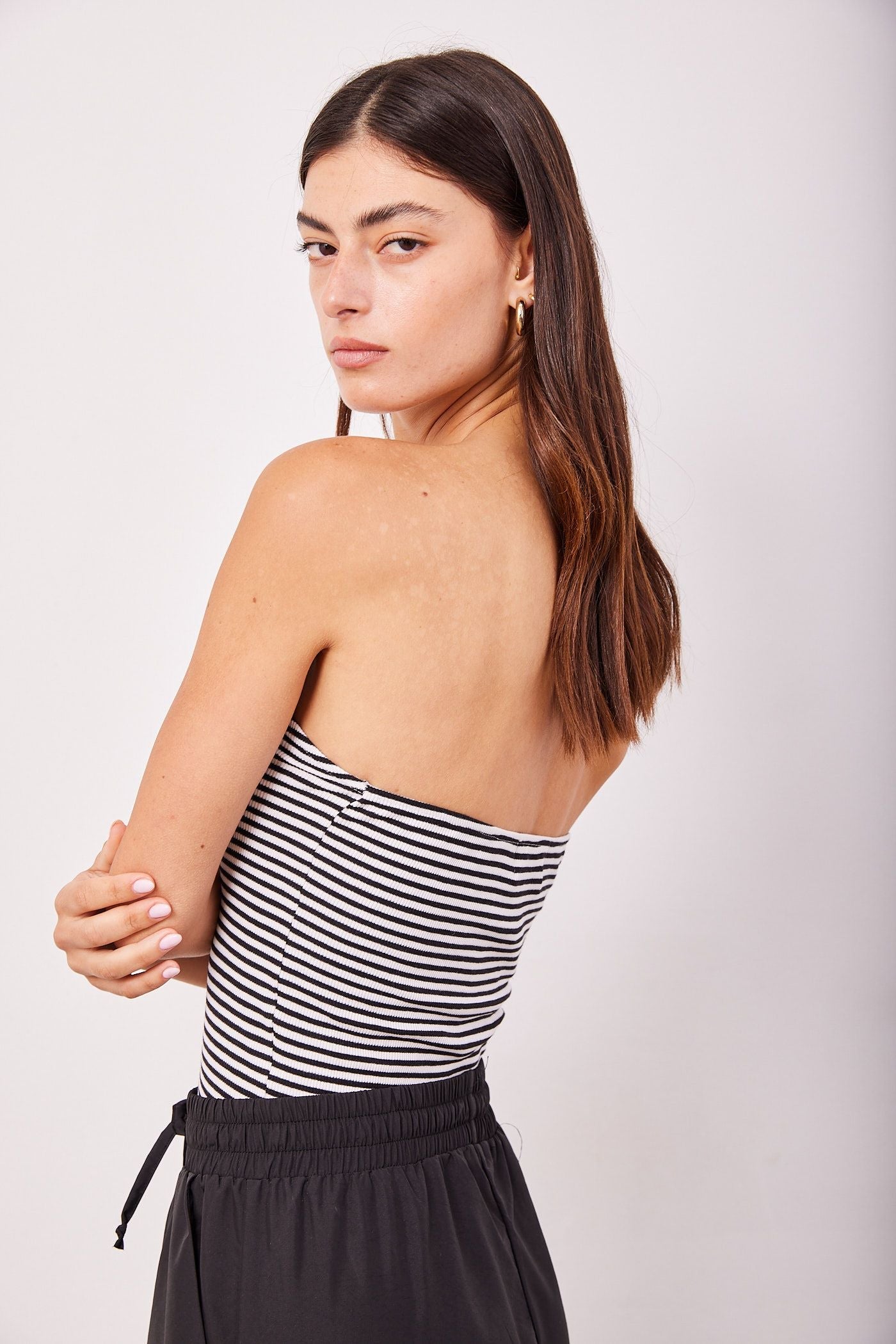 טופ סטרפלס בהדפס פסים - ITAY BRANDS