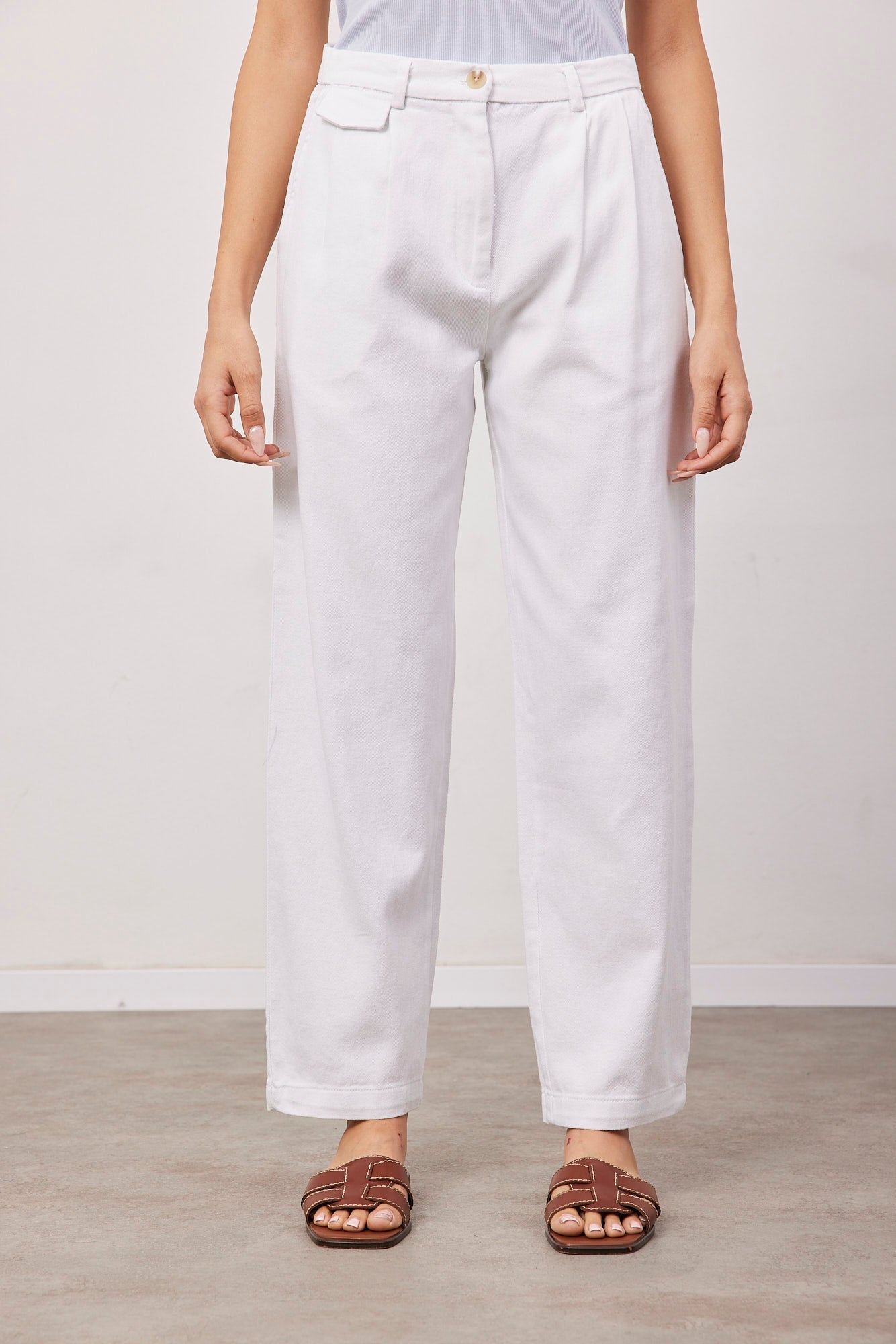 מכנסי דריל מחויטים עם כיס - ITAY BRANDS