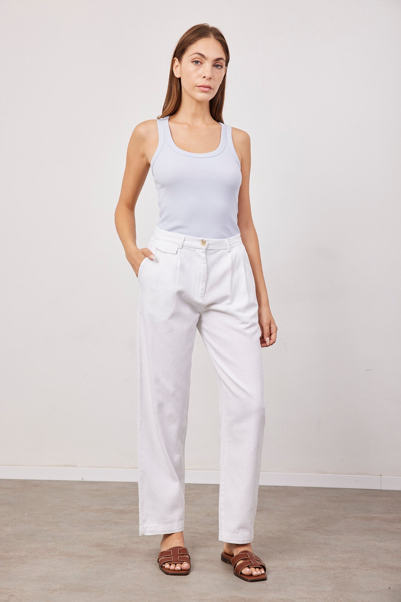 מכנסי דריל מחויטים עם כיס - ITAY BRANDS