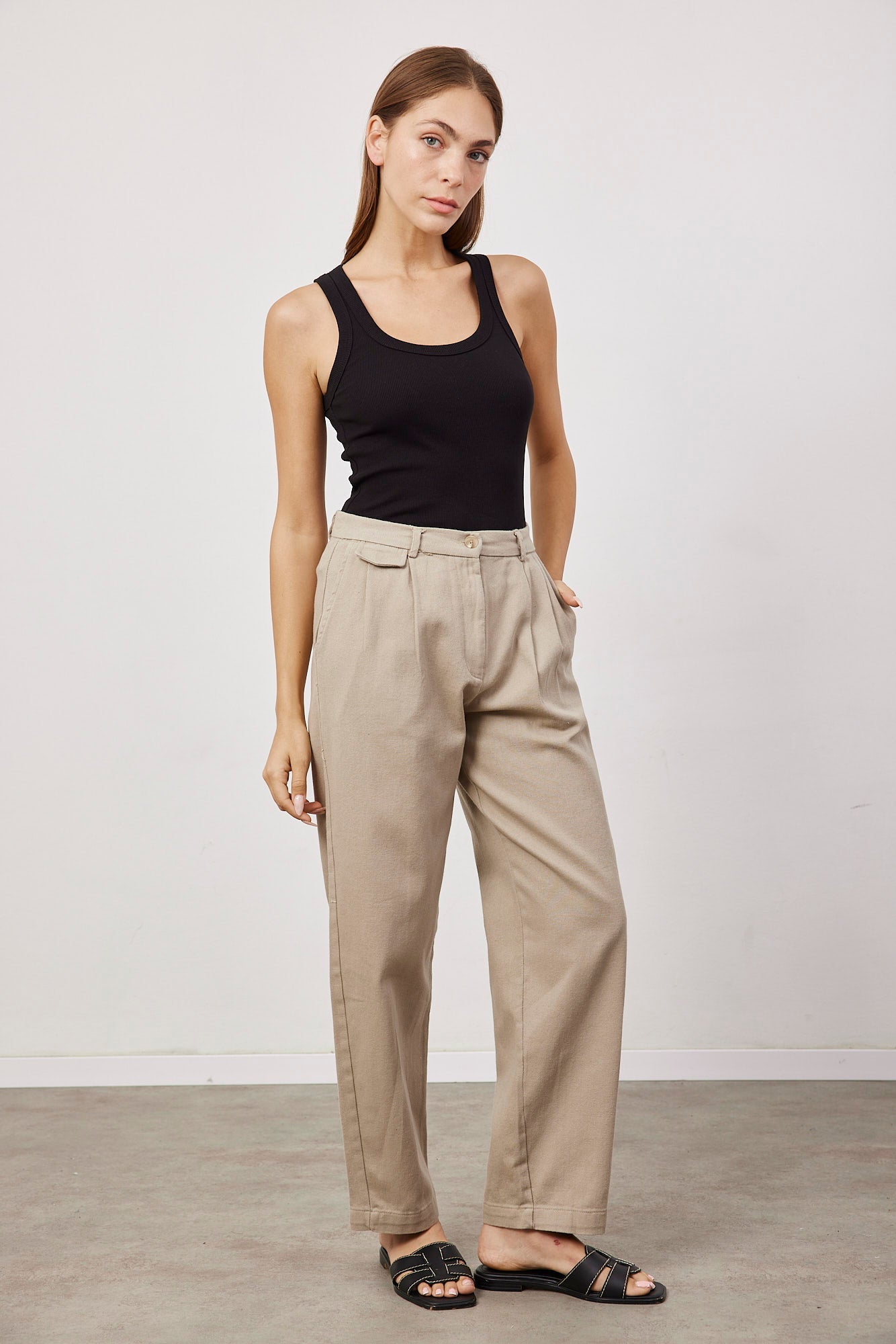 מכנסי דריל מחויטים עם כיס - ITAY BRANDS