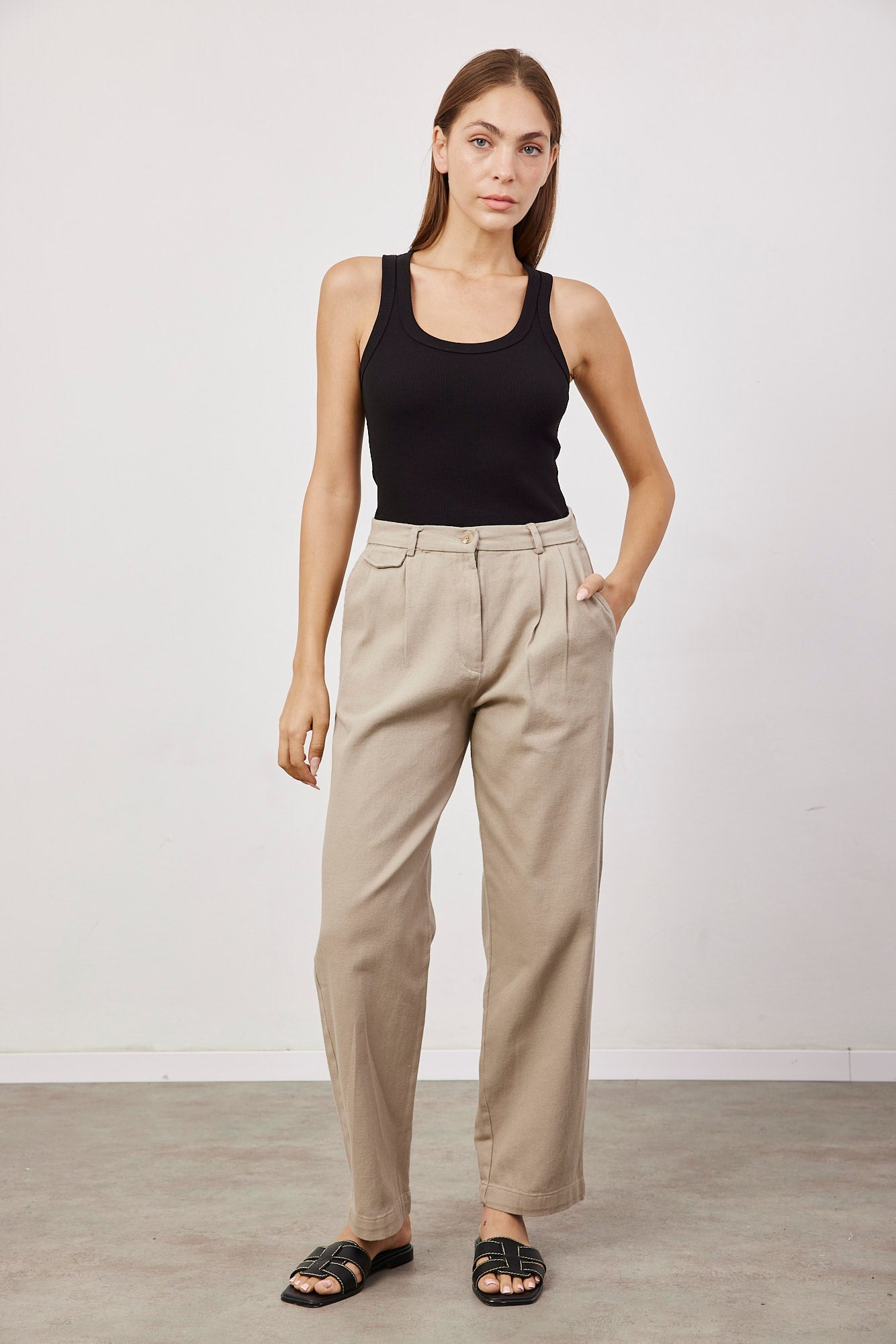 מכנסי דריל מחויטים עם כיס - ITAY BRANDS