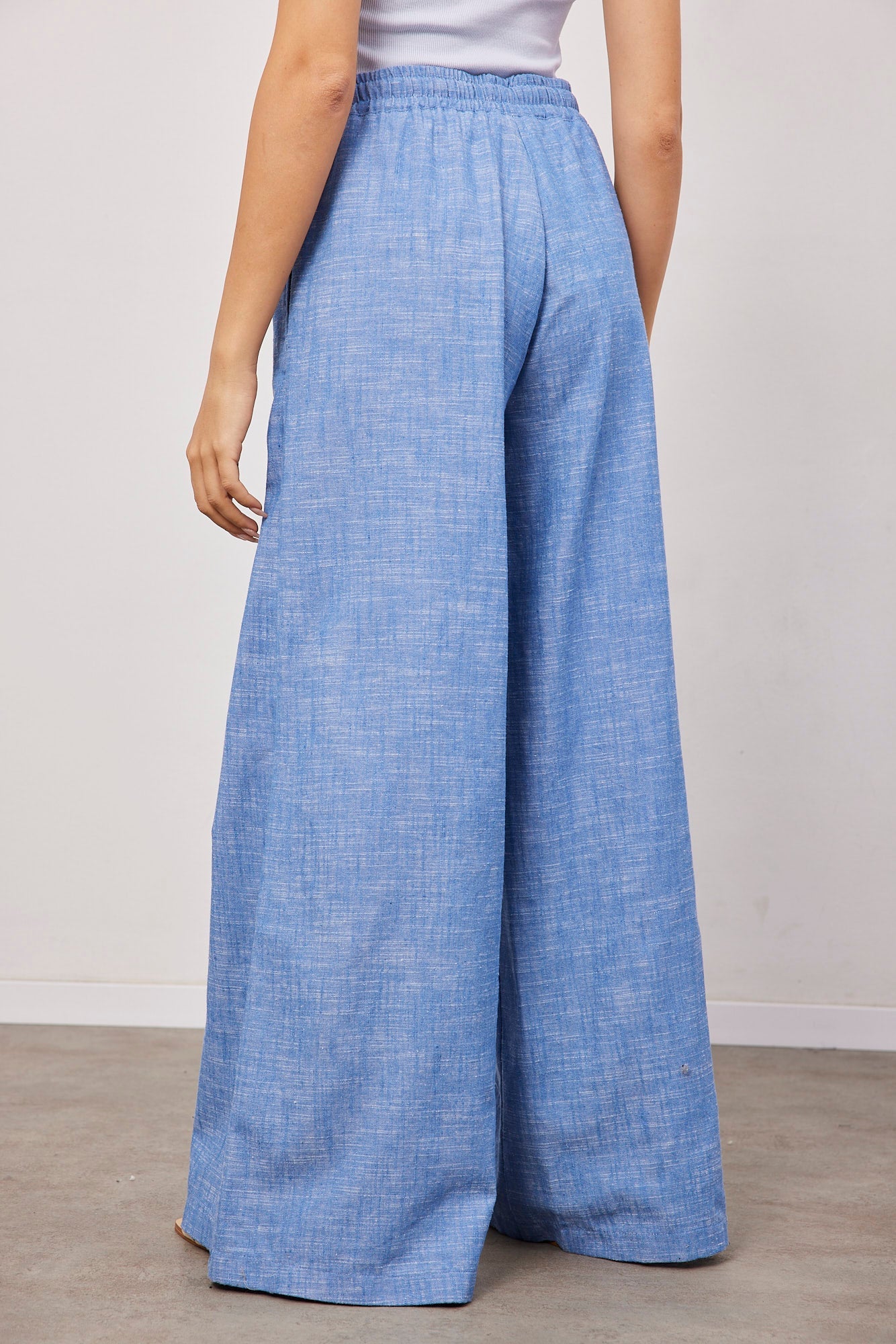 מכנסיים מתרחבים בשילוב פשתן - ITAY BRANDS