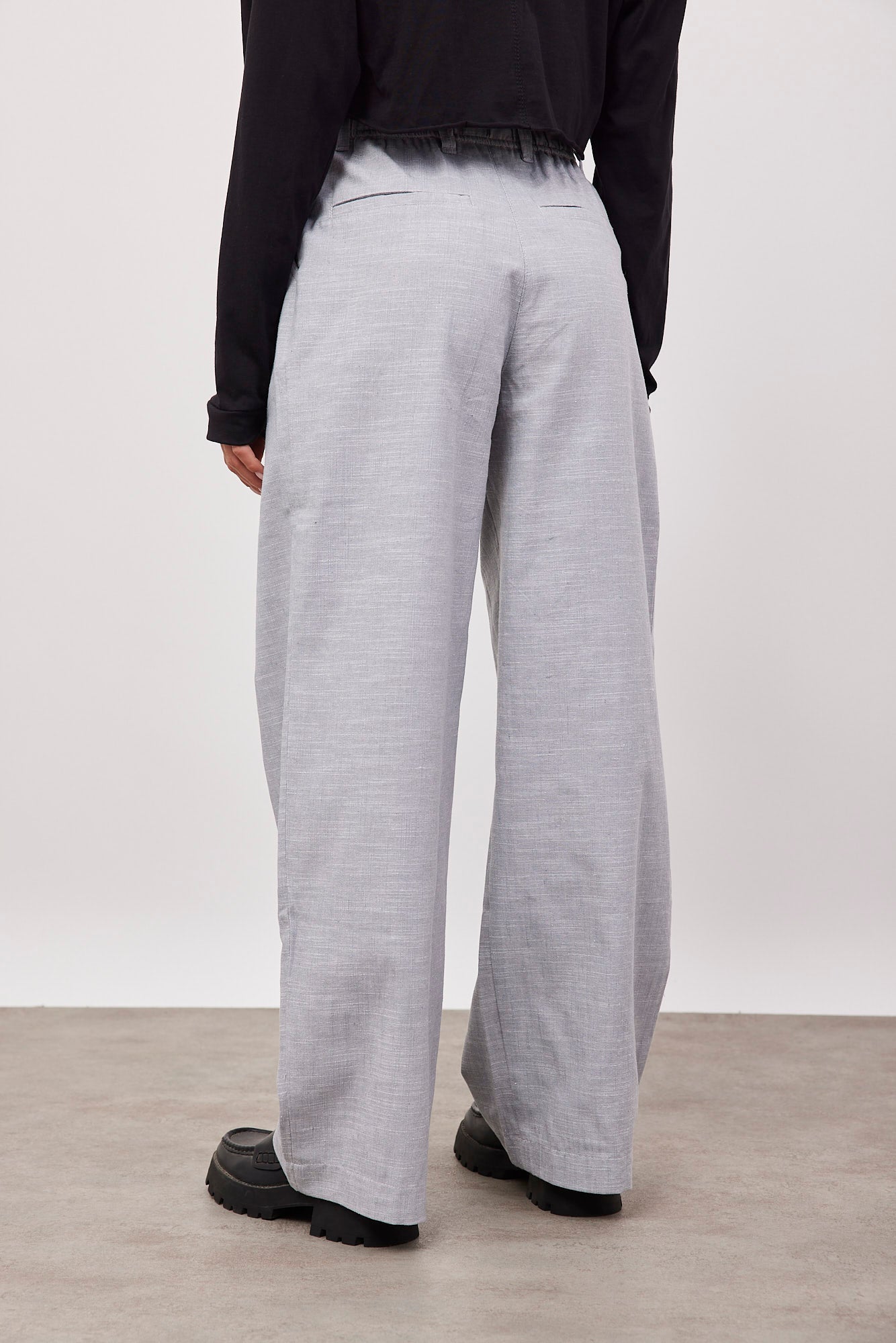 מכנסי ארוכים בשילוב פשתן במראה מחויט - ITAY BRANDS