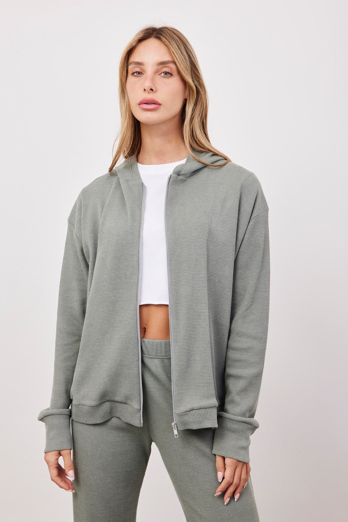 סווטשירט קפוצ'ון מבד וופל - ITAY BRANDS