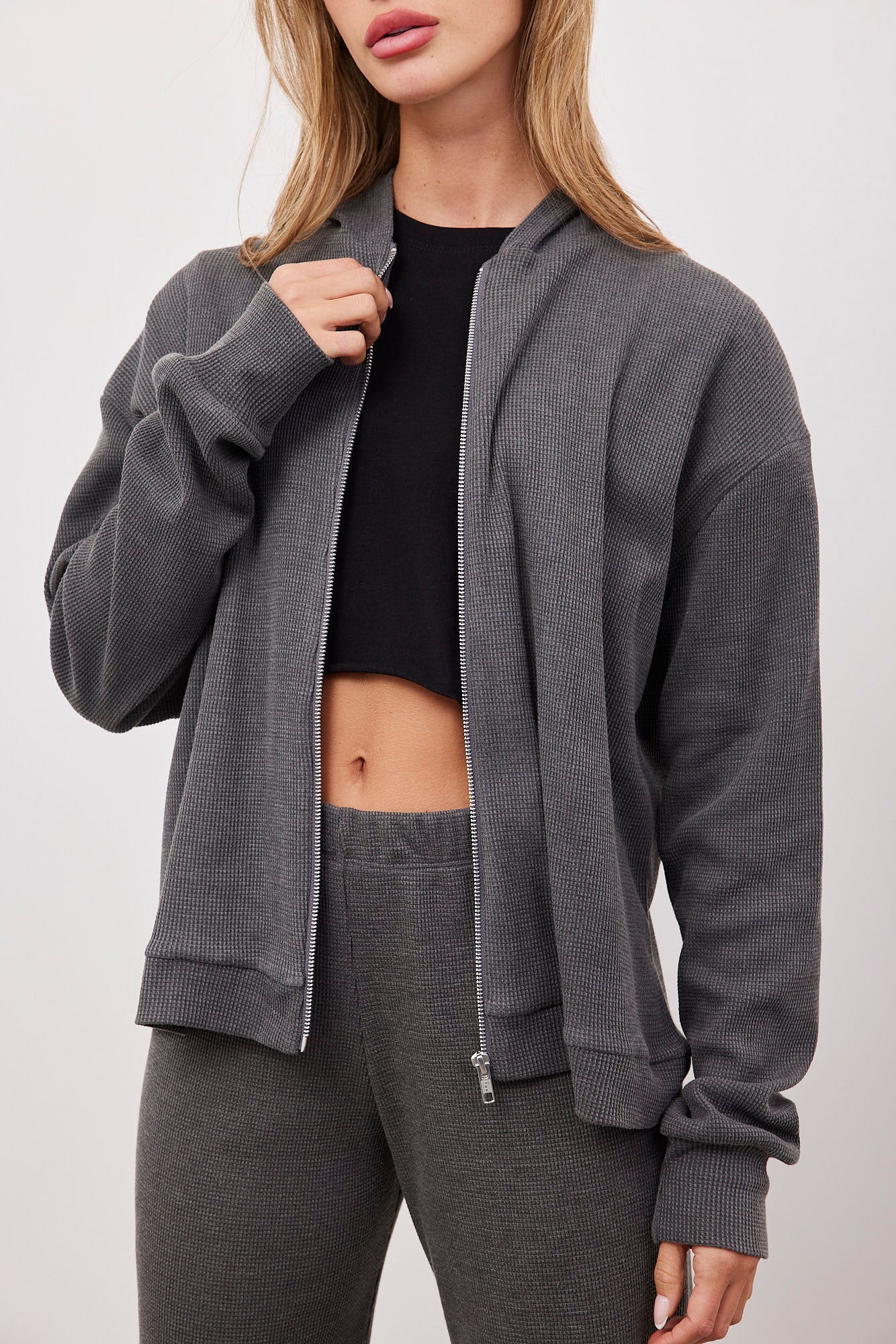 סווטשירט קפוצ'ון מבד וופל - ITAY BRANDS