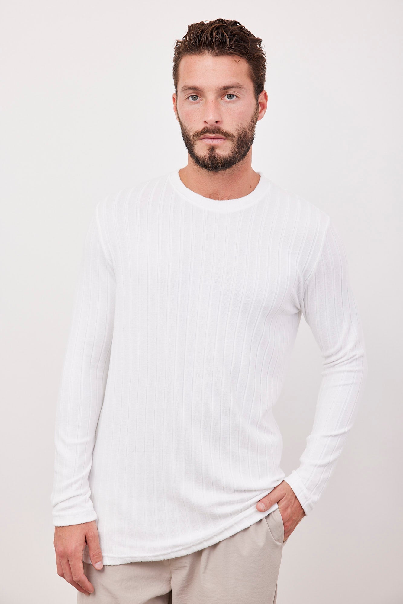 חולצת סריג רכה בטקסטורת פסים - ITAY BRANDS