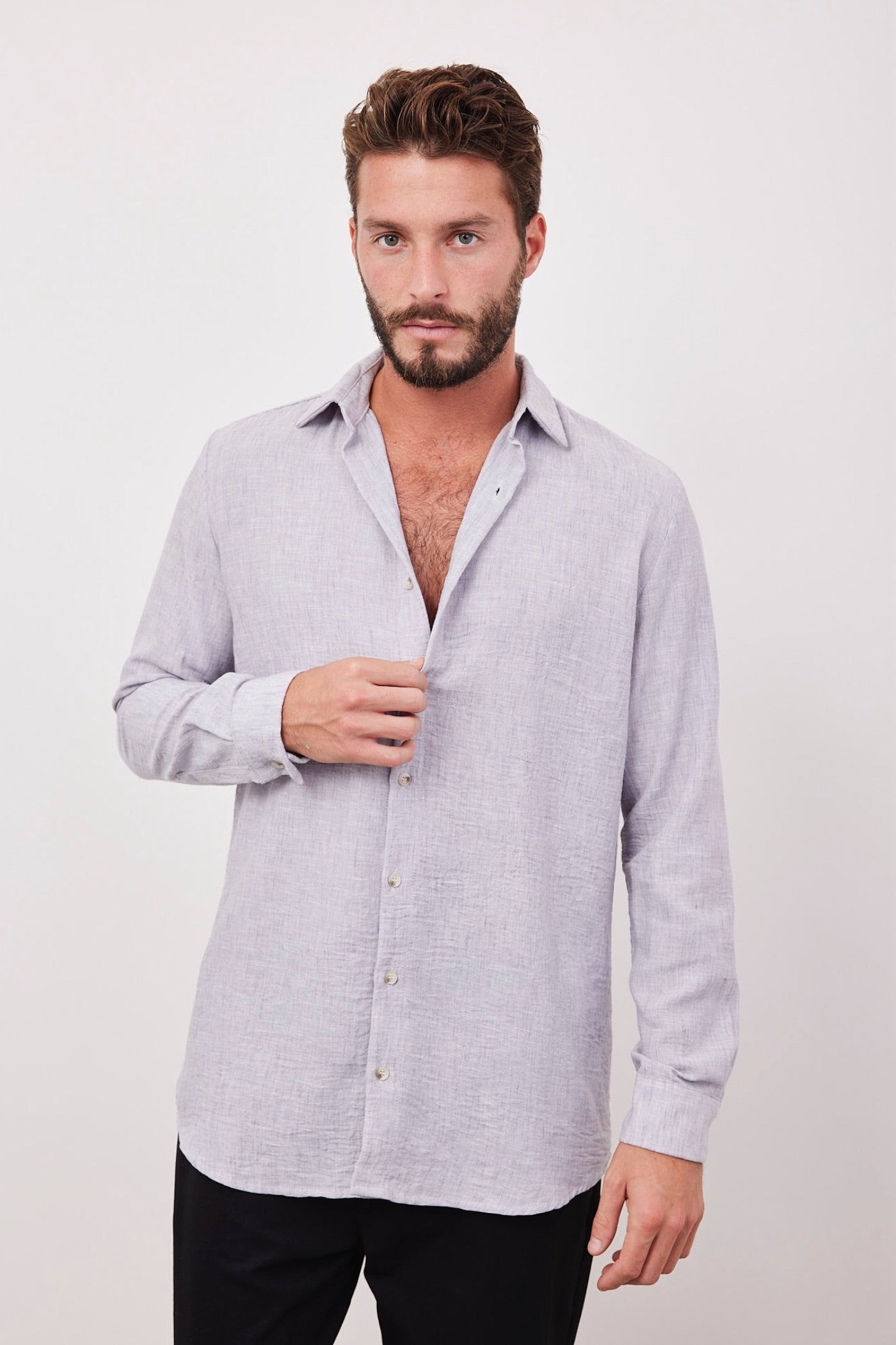 חולצה מכופתרת בטקסטורה - ITAY BRANDS