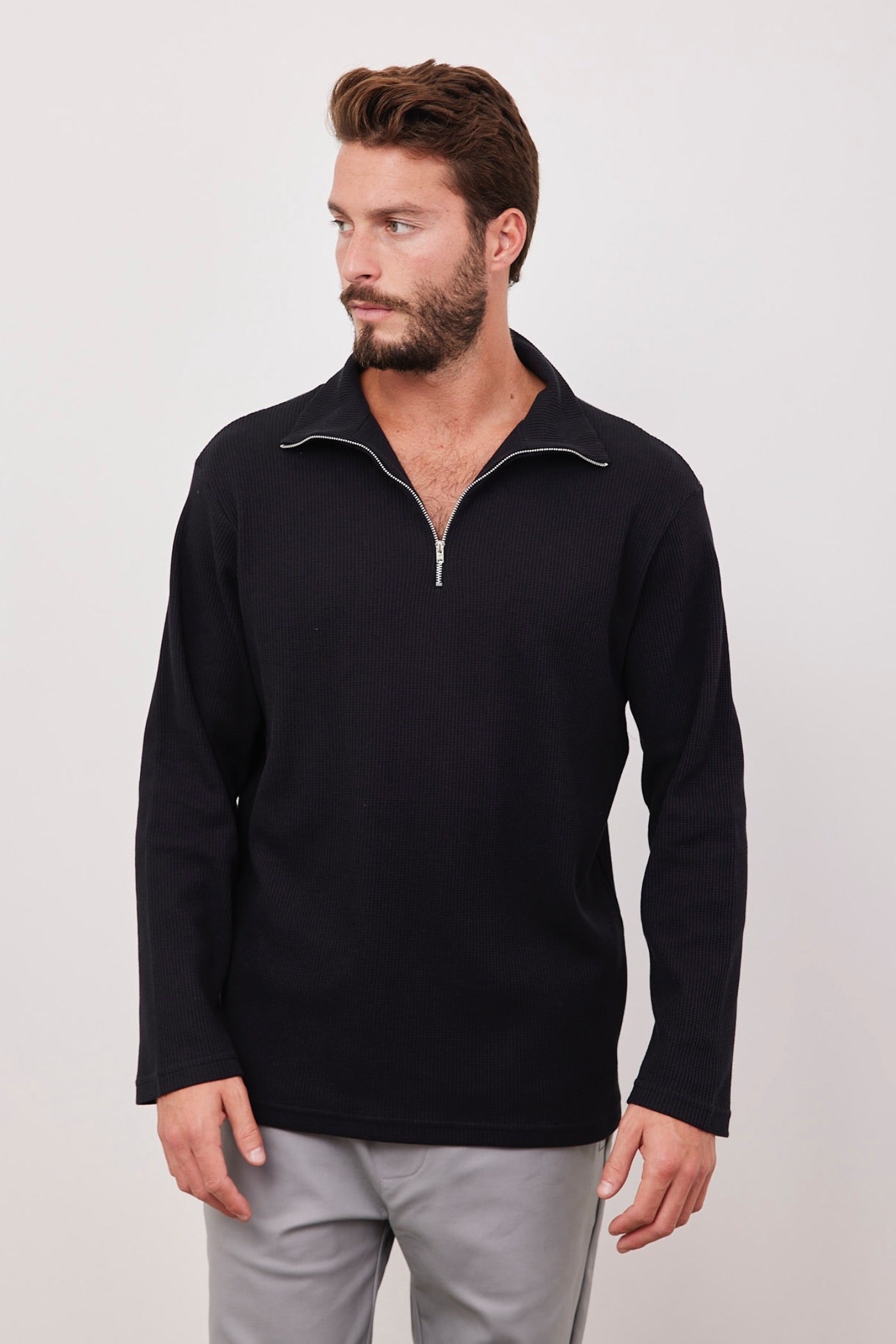 חולצת פיקה עם צווארון בשילוב רוכסן - ITAY BRANDS