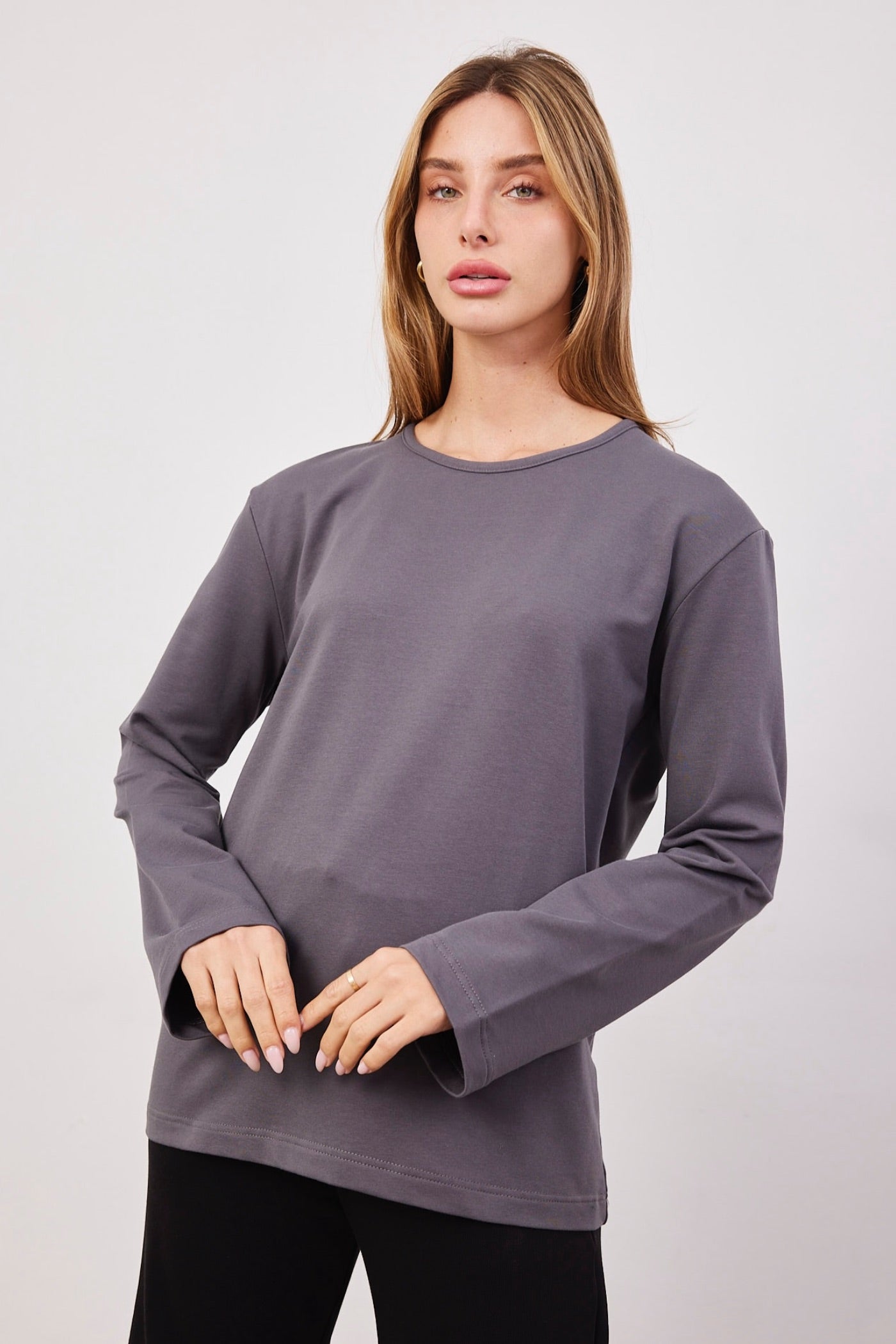 חולצת בייסיק ארוכה בגזרה רחבה - ITAY BRANDS