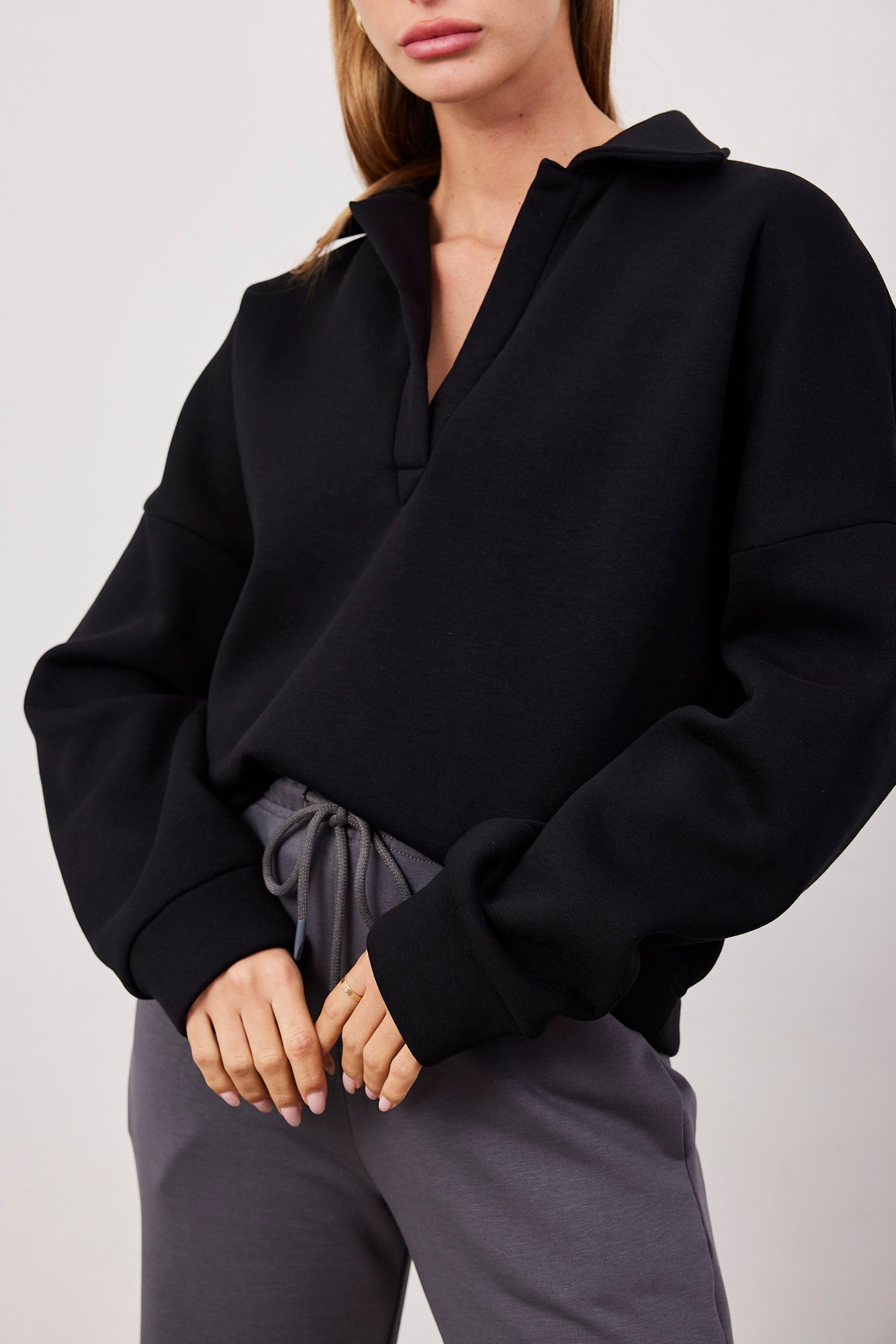 סווטשרט אוברסייז עם צווארון פולו - ITAY BRANDS