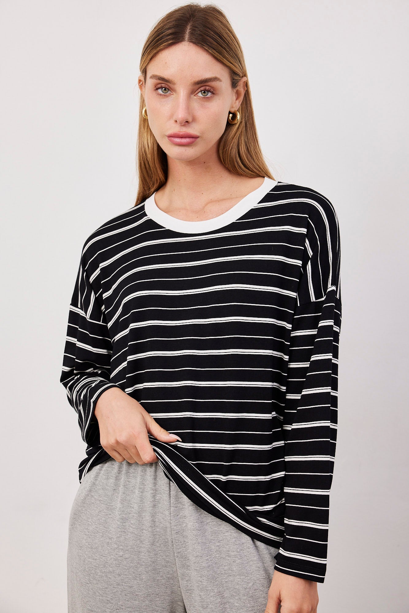 חולצת פסים אוברסייז ארוכה - ITAY BRANDS