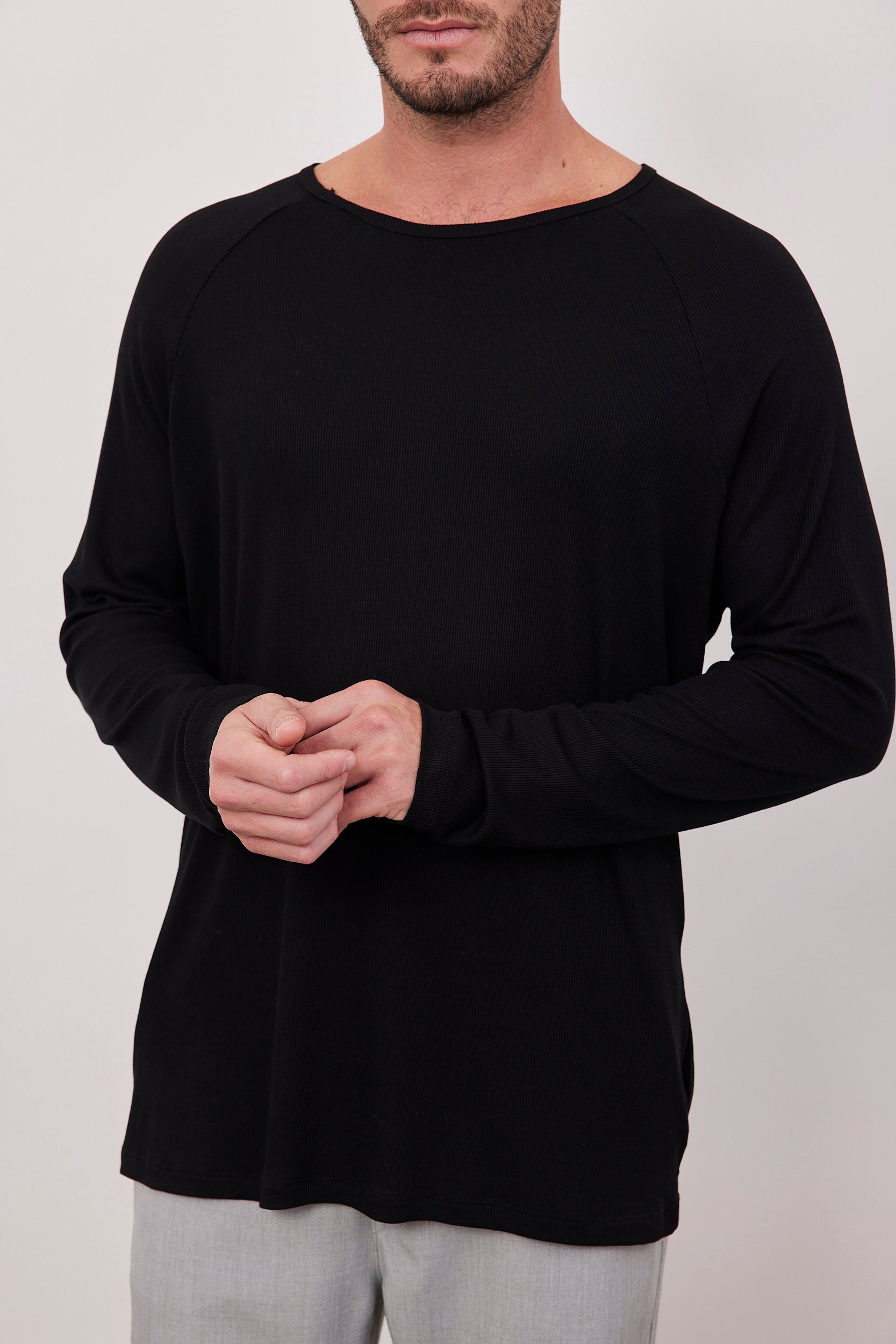 חולצה ארוכה מבד ריב