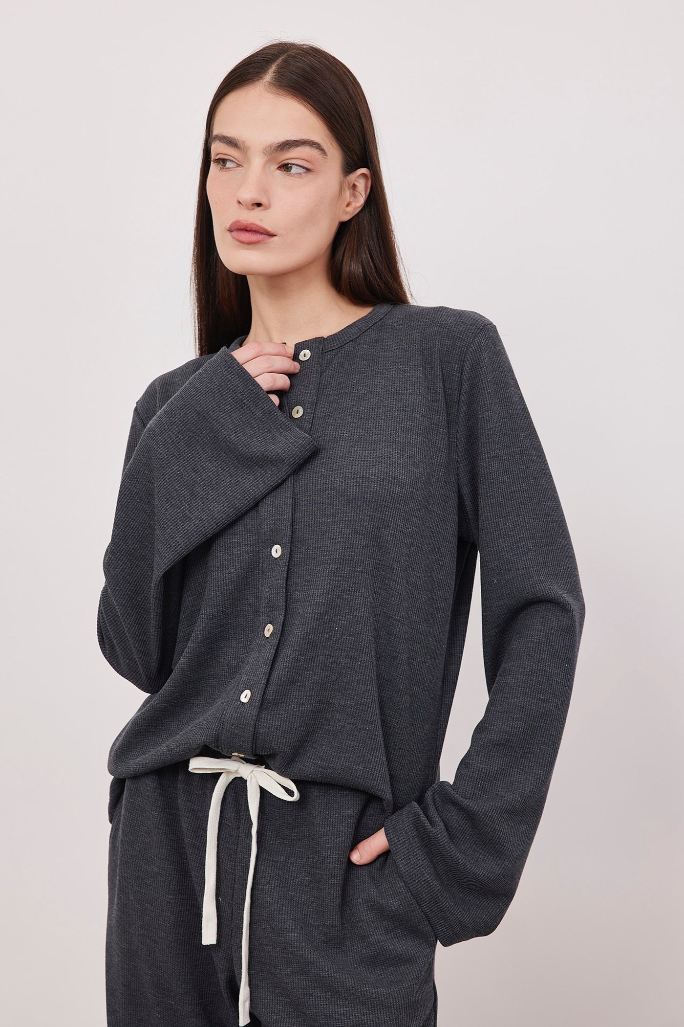 קרדיגן וופל שרוול מתרחב