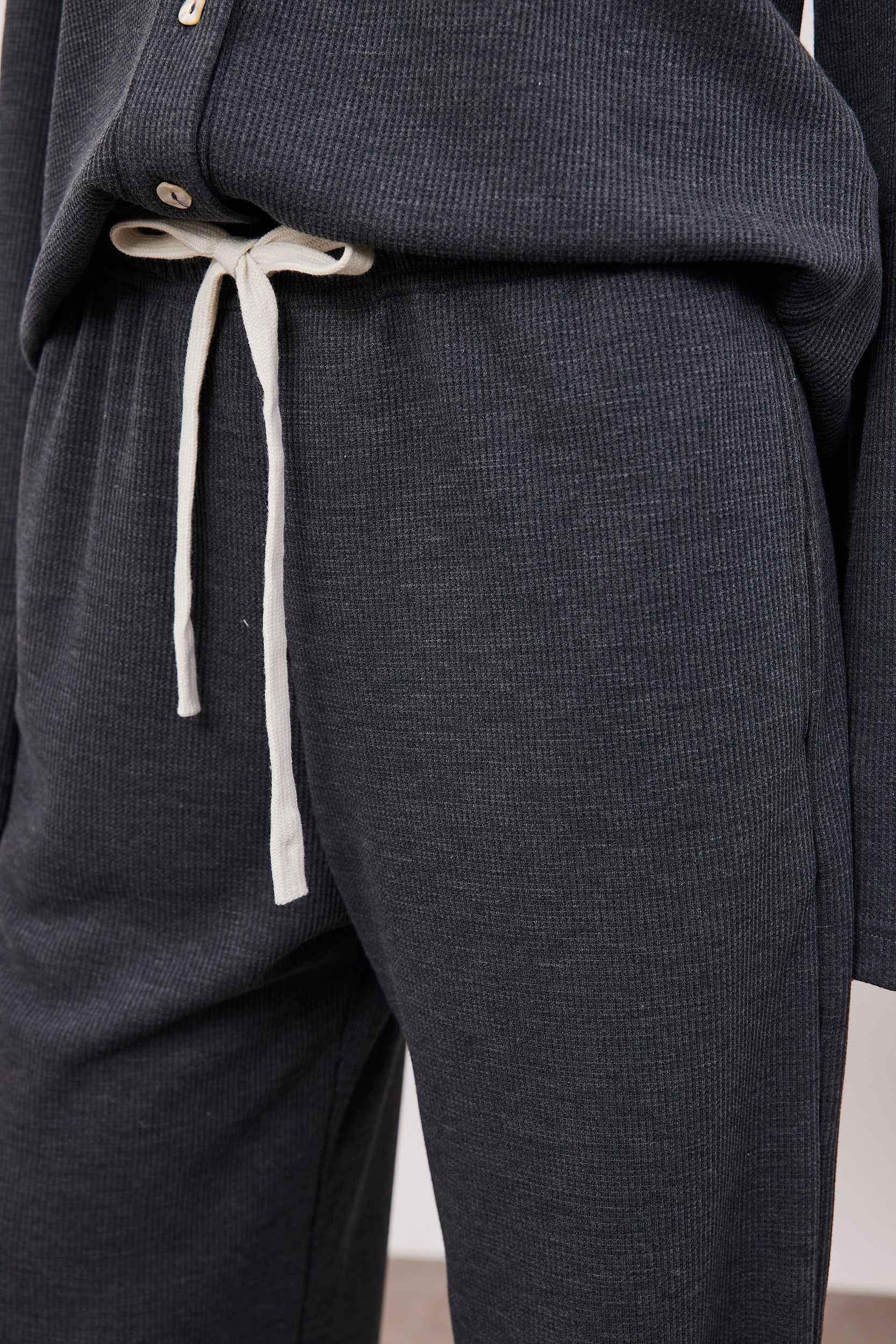 מכנסי וופל ארוכים עם שרוך