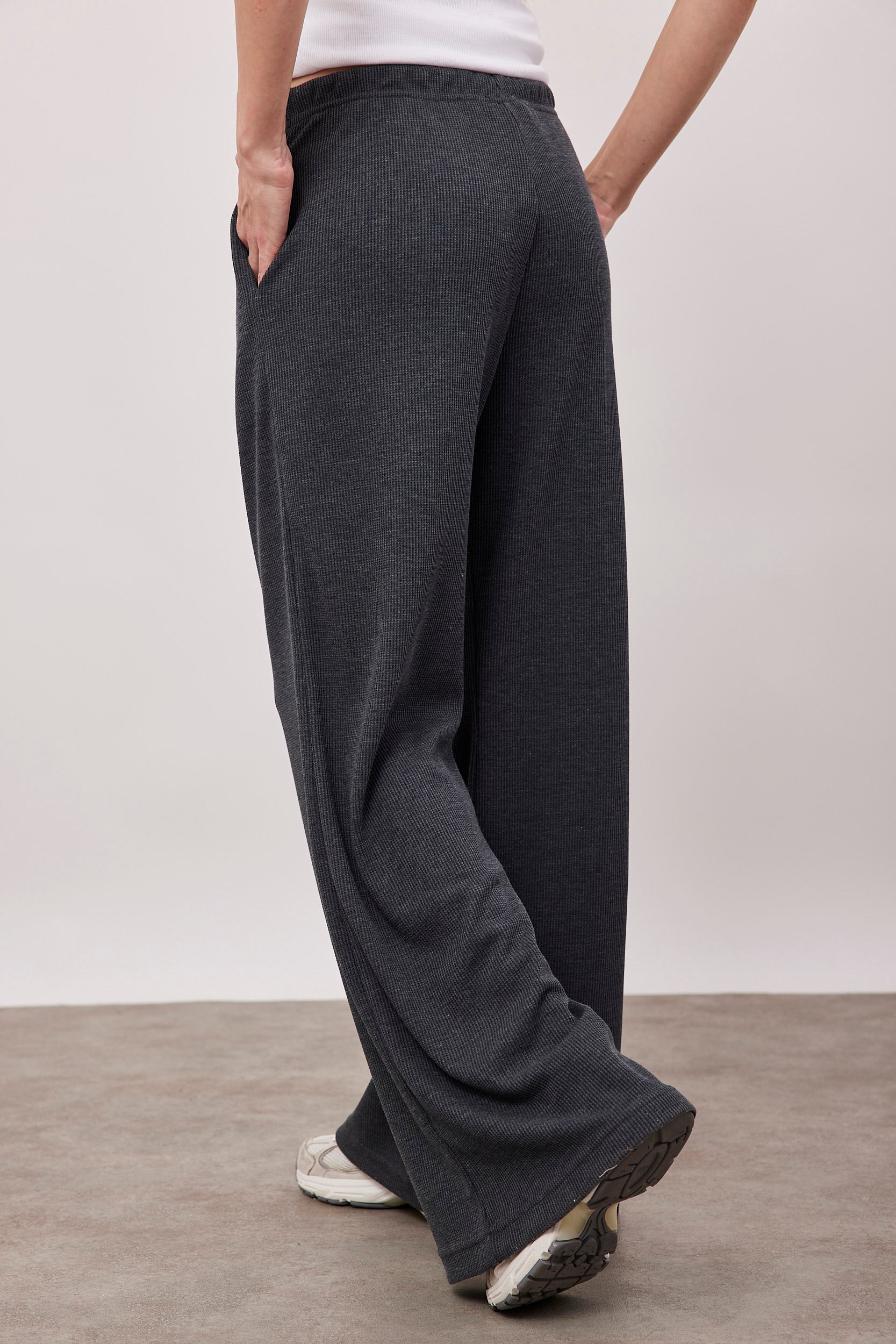 מכנסי וופל ארוכים עם שרוך