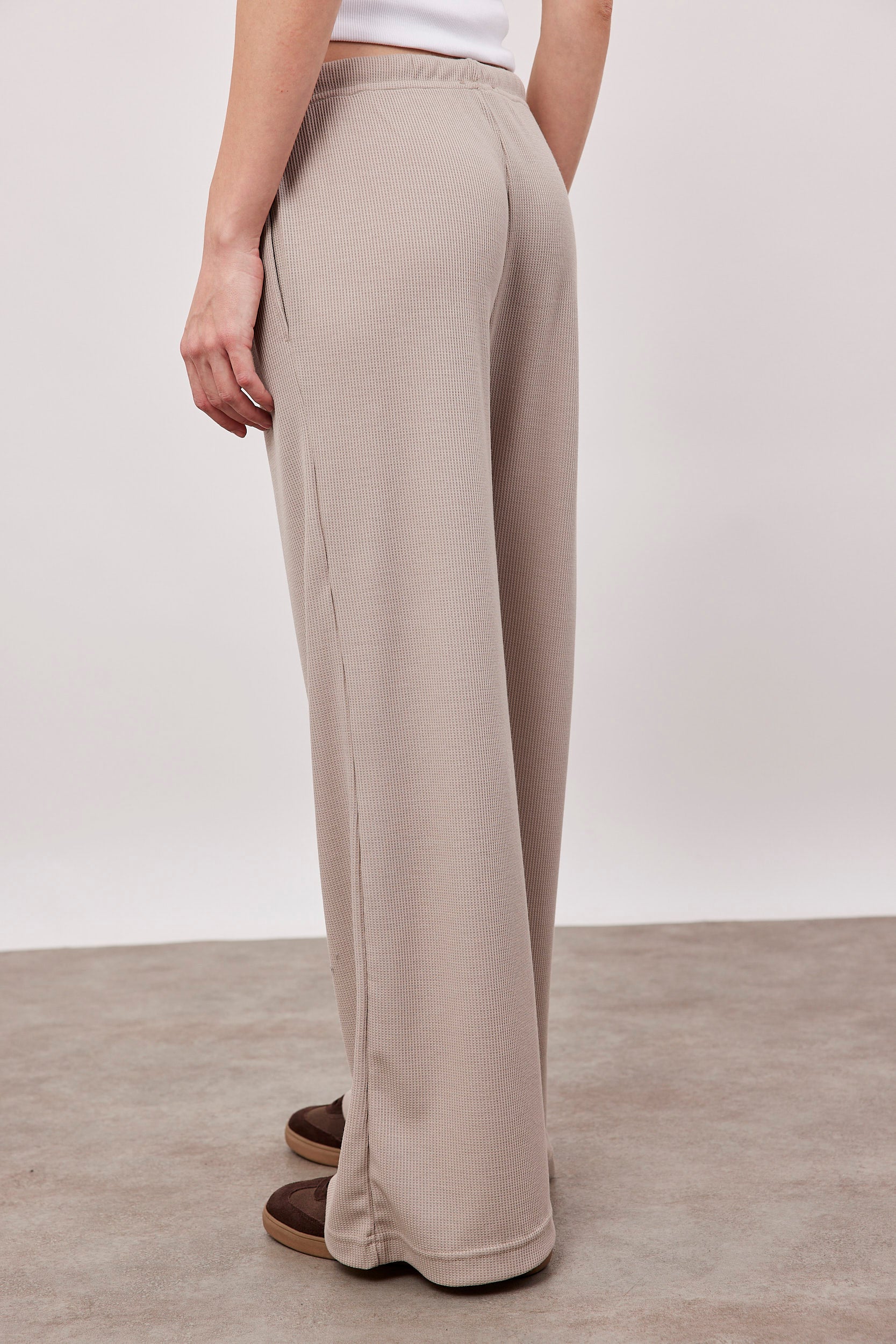 מכנסי וופל ארוכים עם שרוך