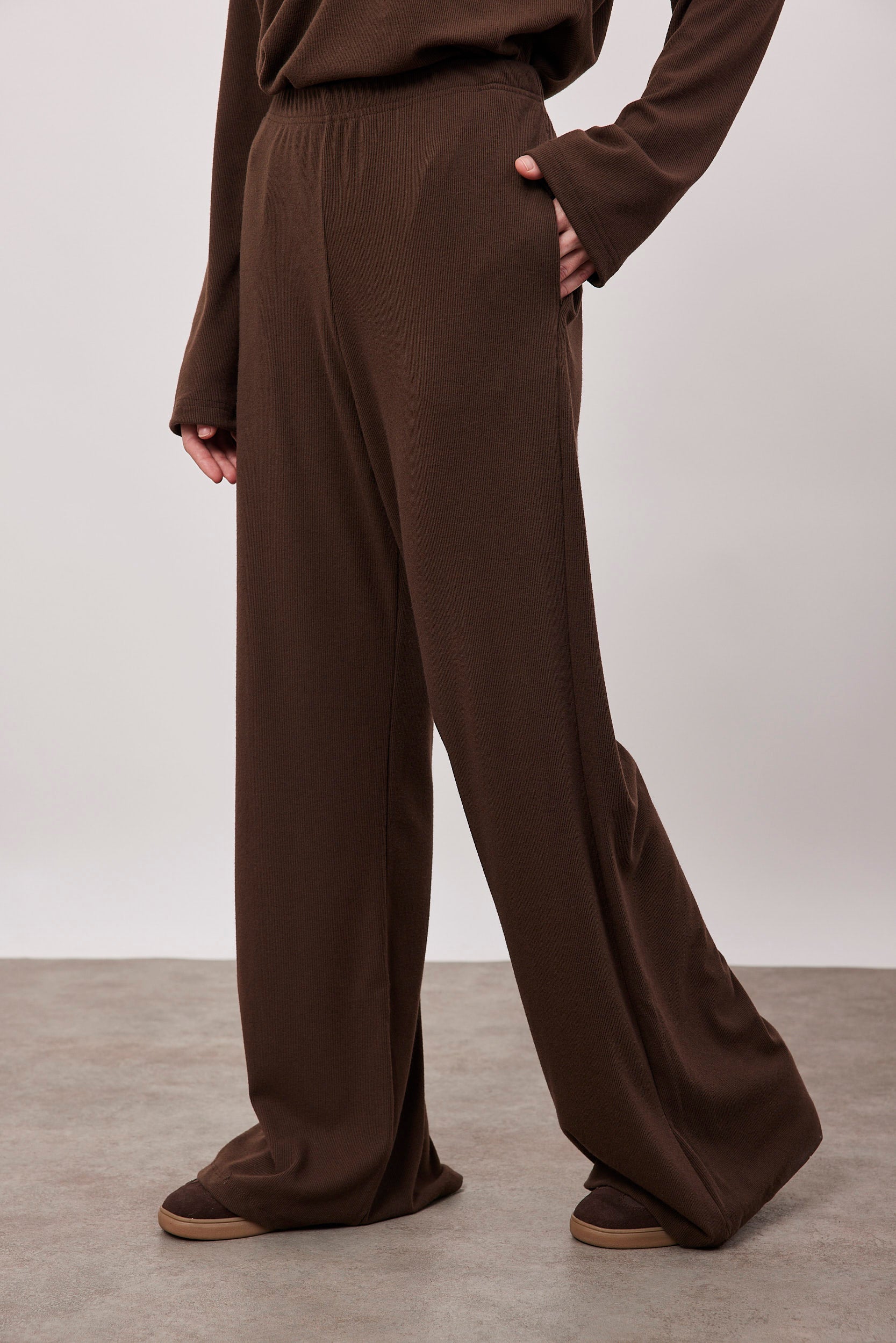 מכנסיים ארוכים סריג ריב