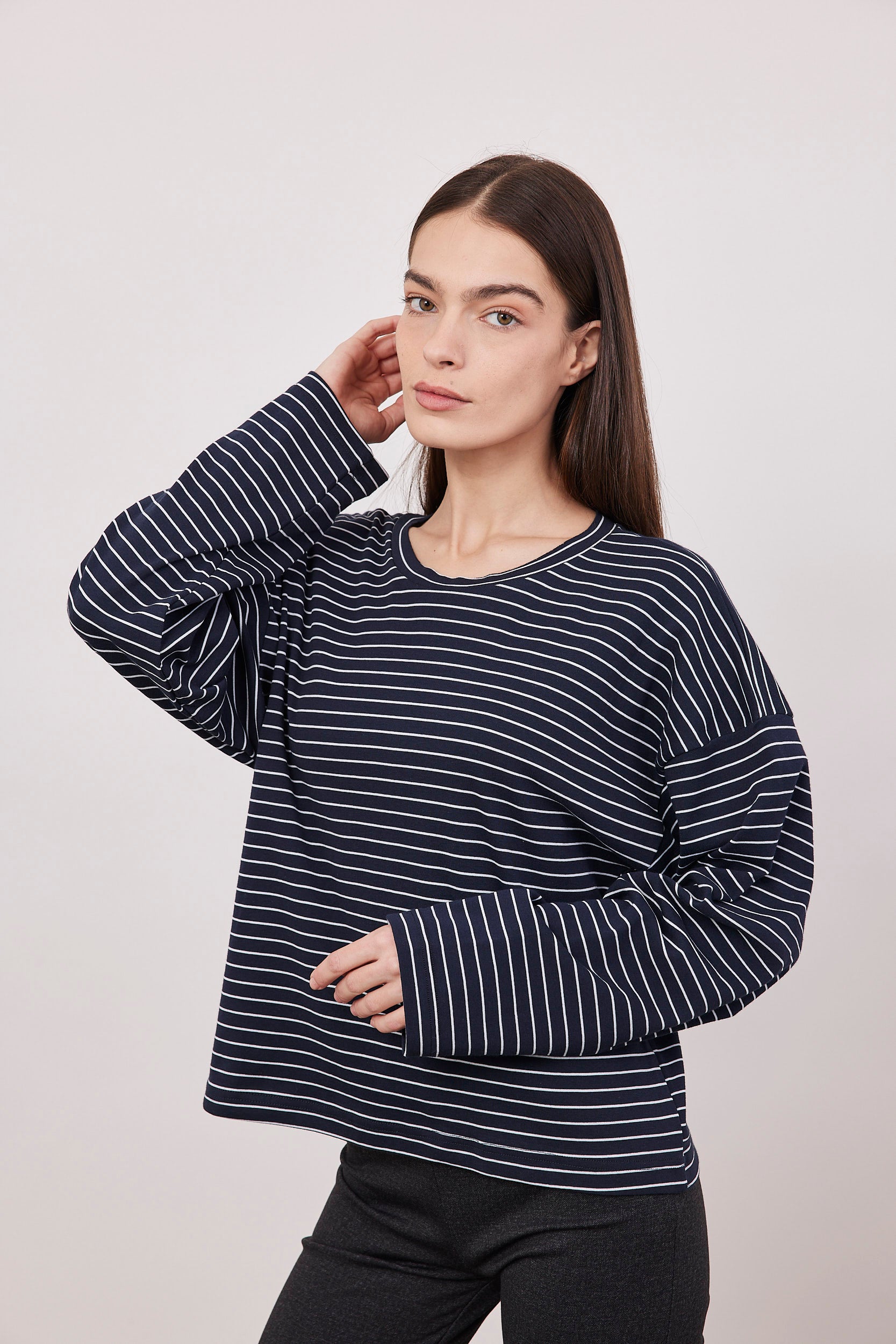 חולצת פסים אוברסייז