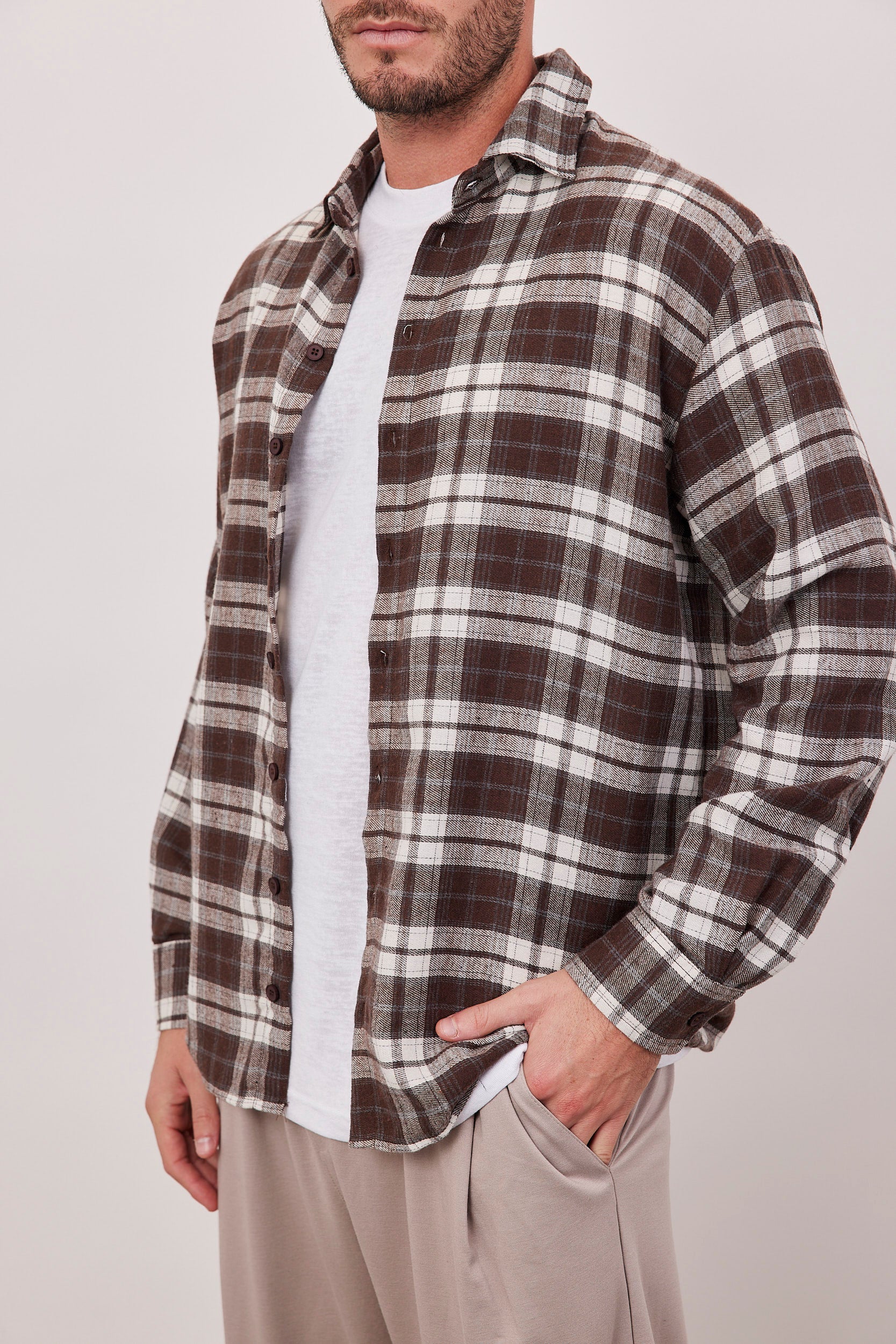 חולצה מכופתרת משבצות