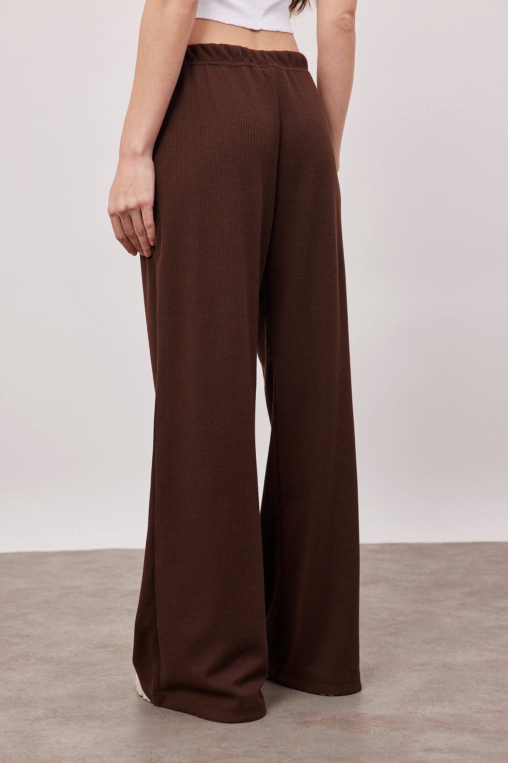 מכנסי וופל ארוכים עם שרוך