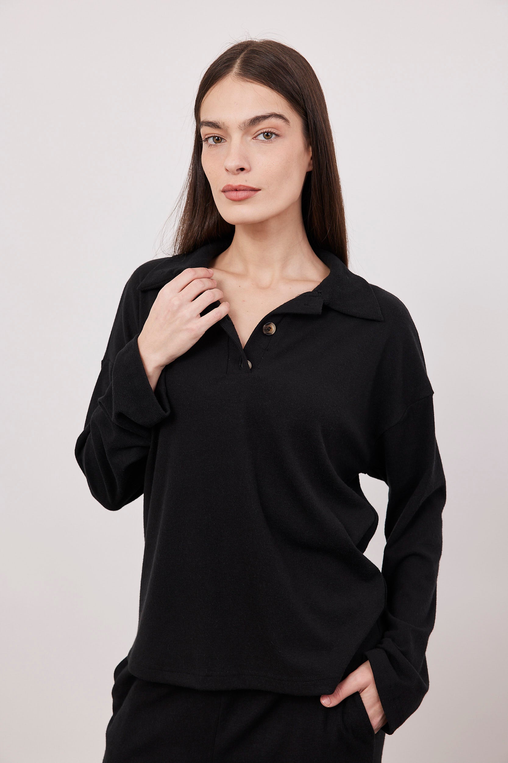 חולצת פולו סריג ריב