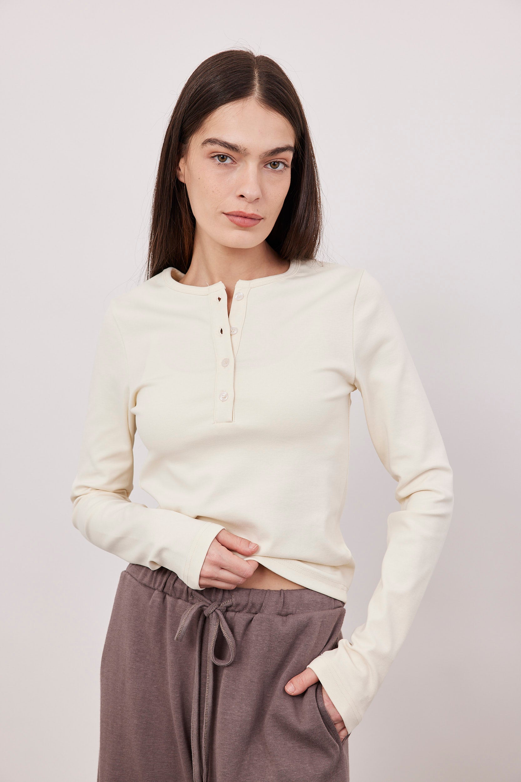 חולצת צווארון כפתורים ארוכה