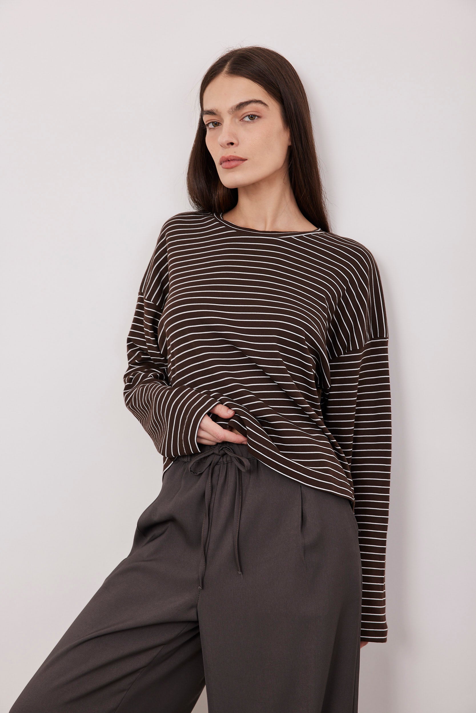 חולצת פסים אוברסייז