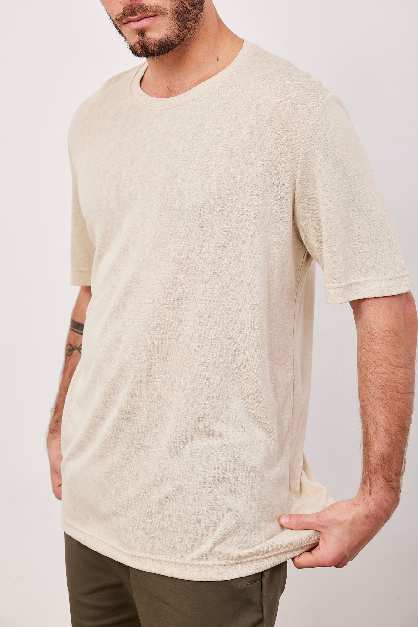 טי-שרט במראה פשתן - ITAY BRANDS