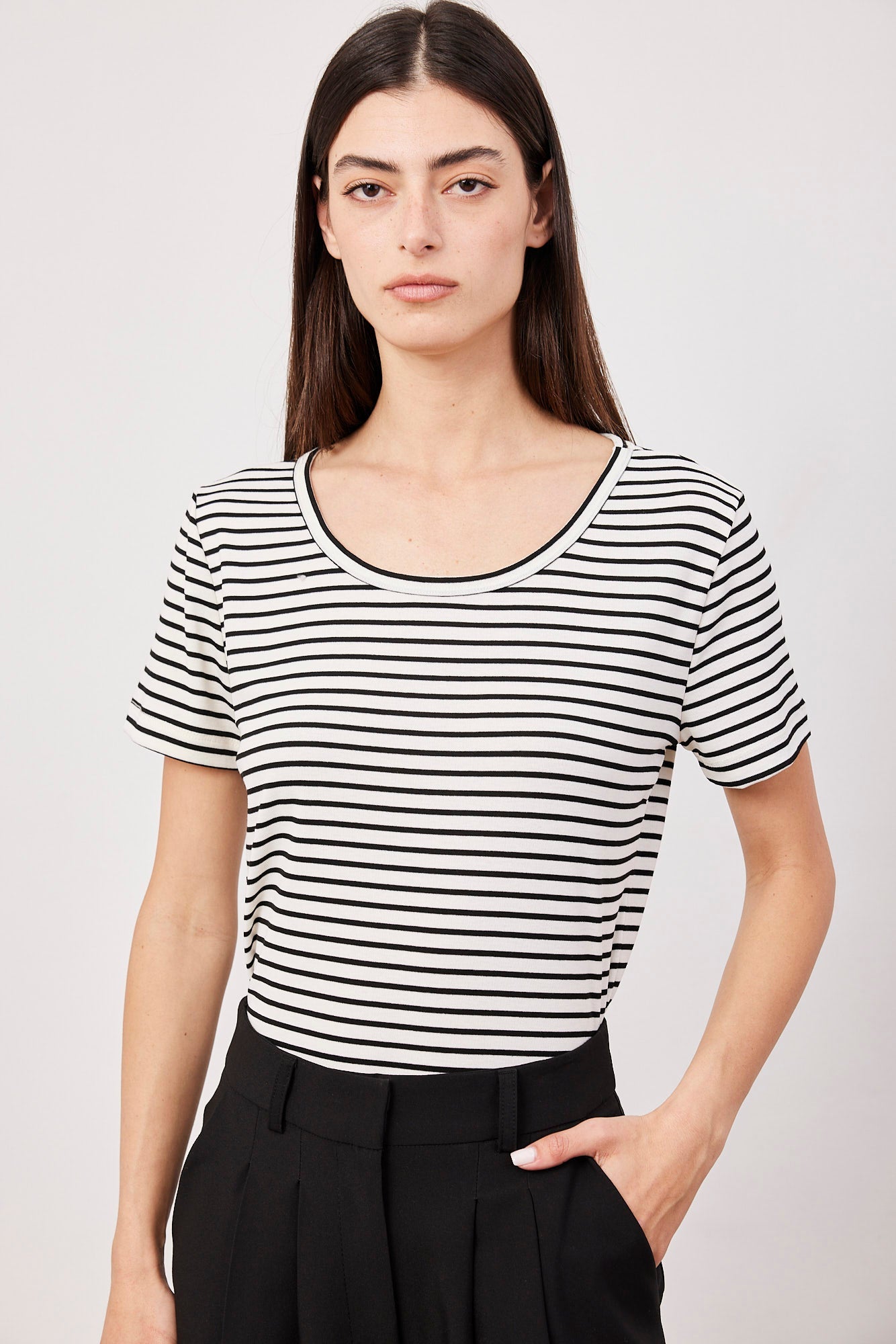 טי-שרט פסים צווארון עגול - ITAY BRANDS