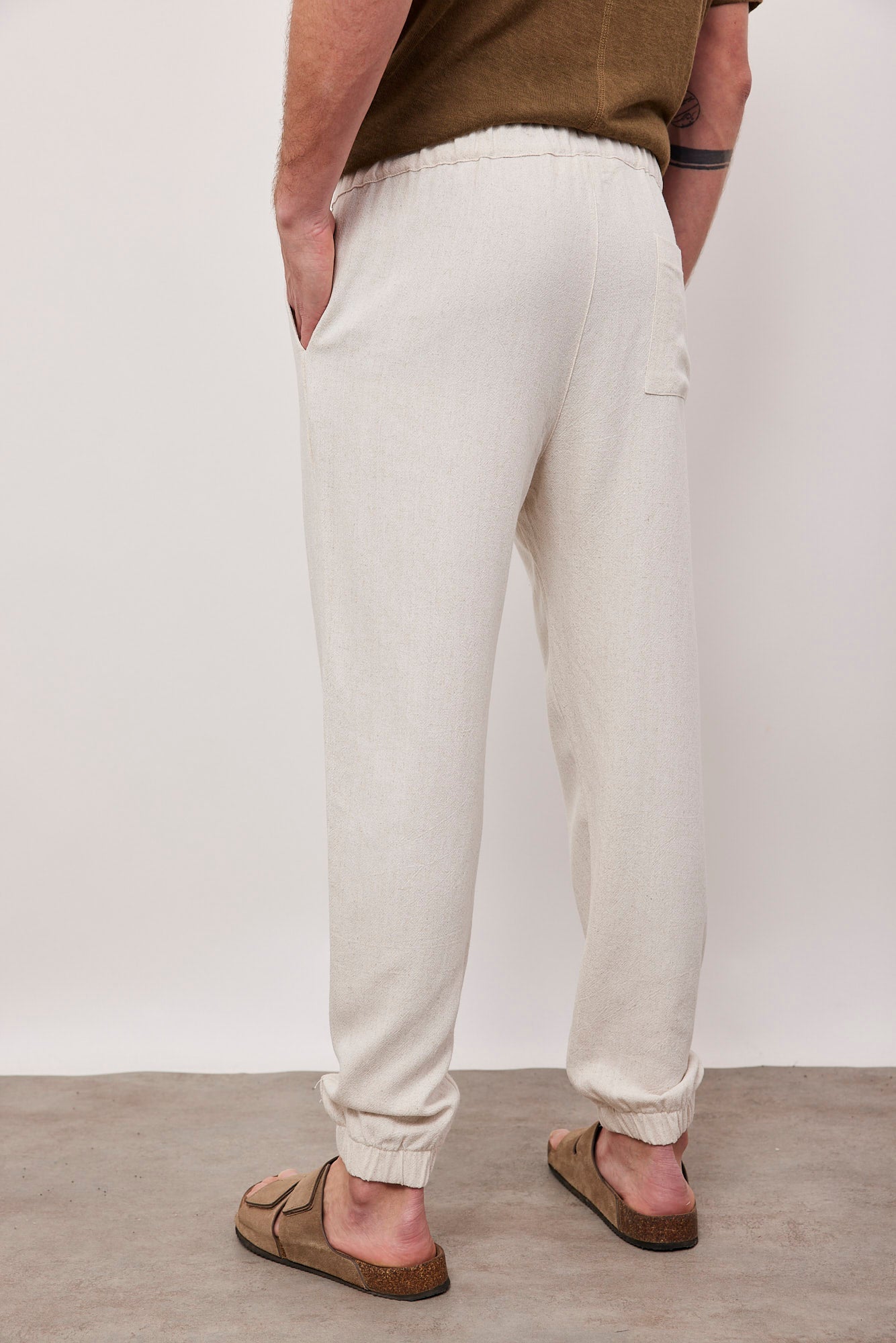 מכנסיים ארוכים בשילוב פשתן - ITAY BRANDS